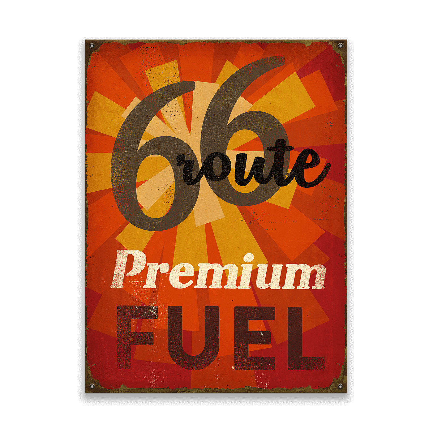 Premium Fuel on Route 66 - Wood & Metal Wall Art