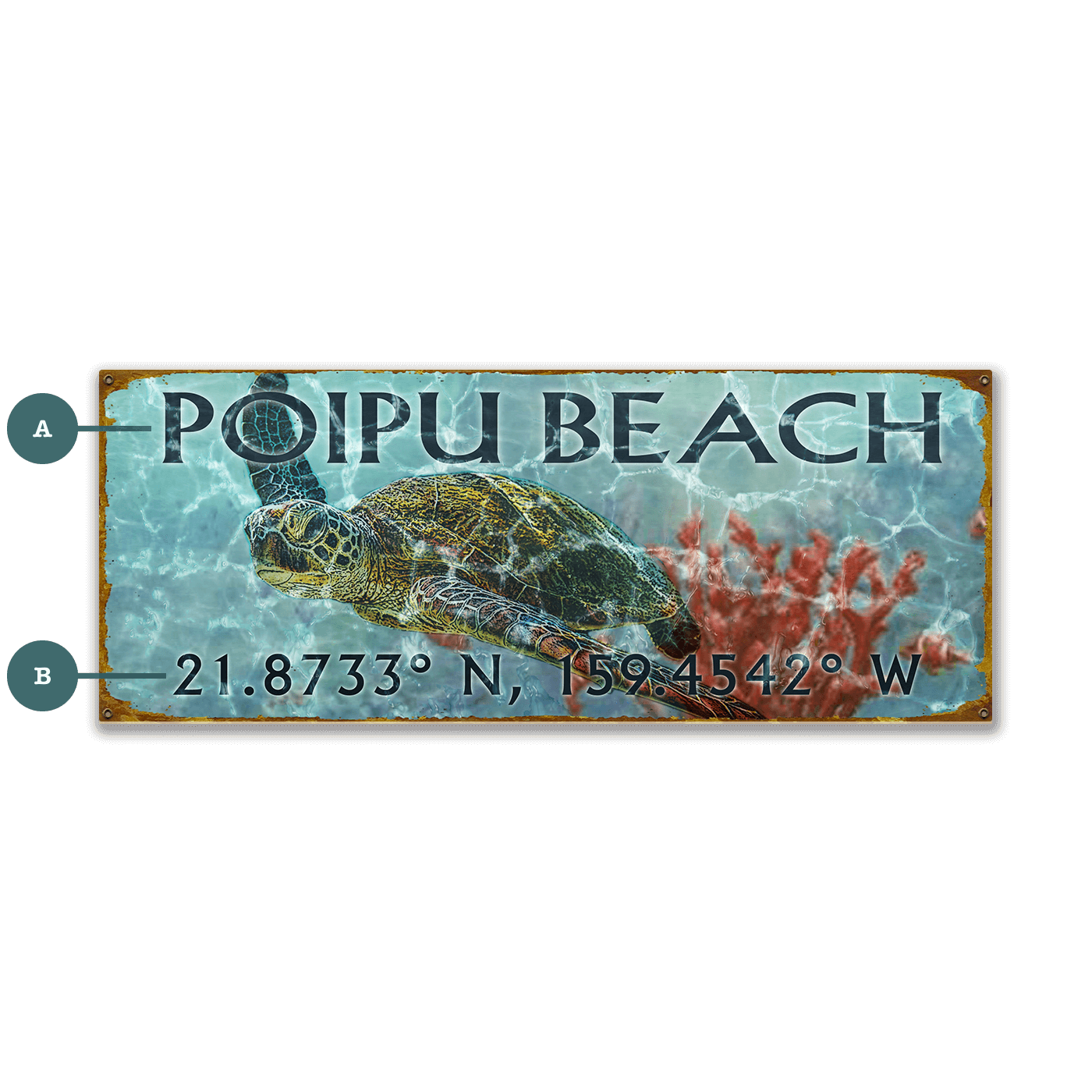 A Sea Turtle's Adventure - Wood & Metal Wall Art