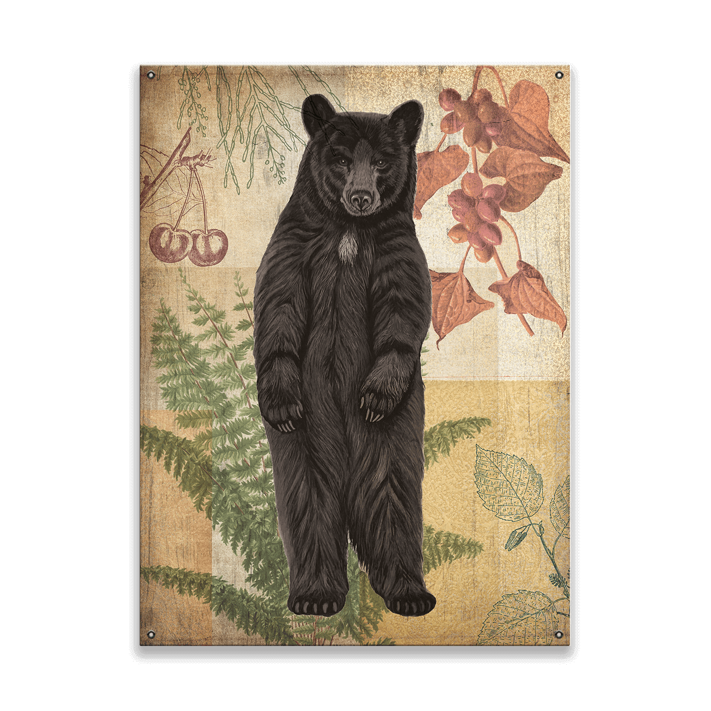 Wildwood Fern Bear - Wood & Metal Wall Art