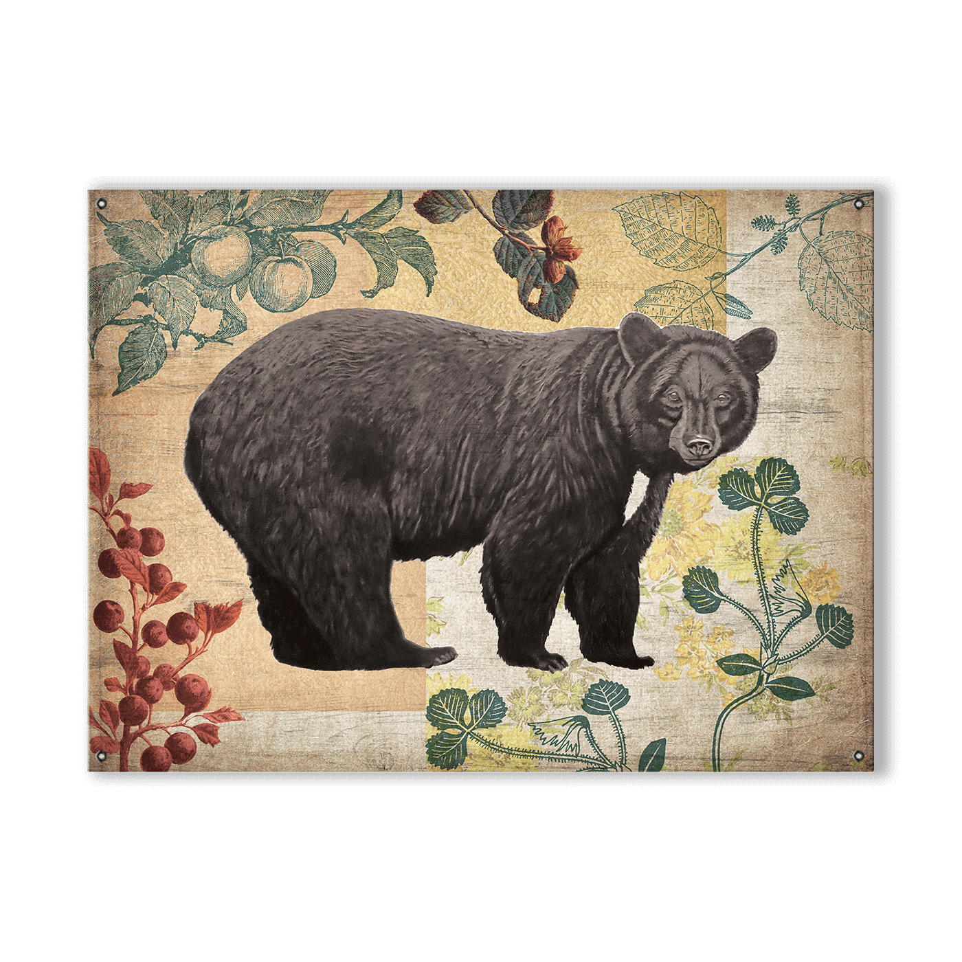 Wildwood Berry Bear - Wood & Metal Wall Art