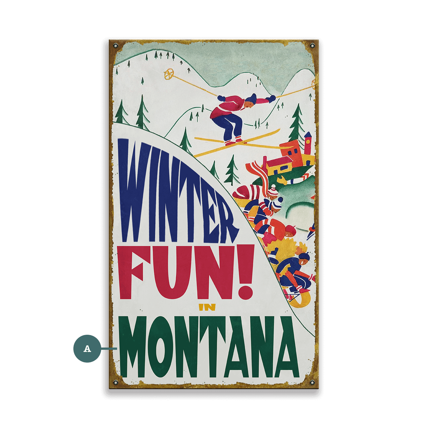 Winter Fun - Wood & Metal Wall Art