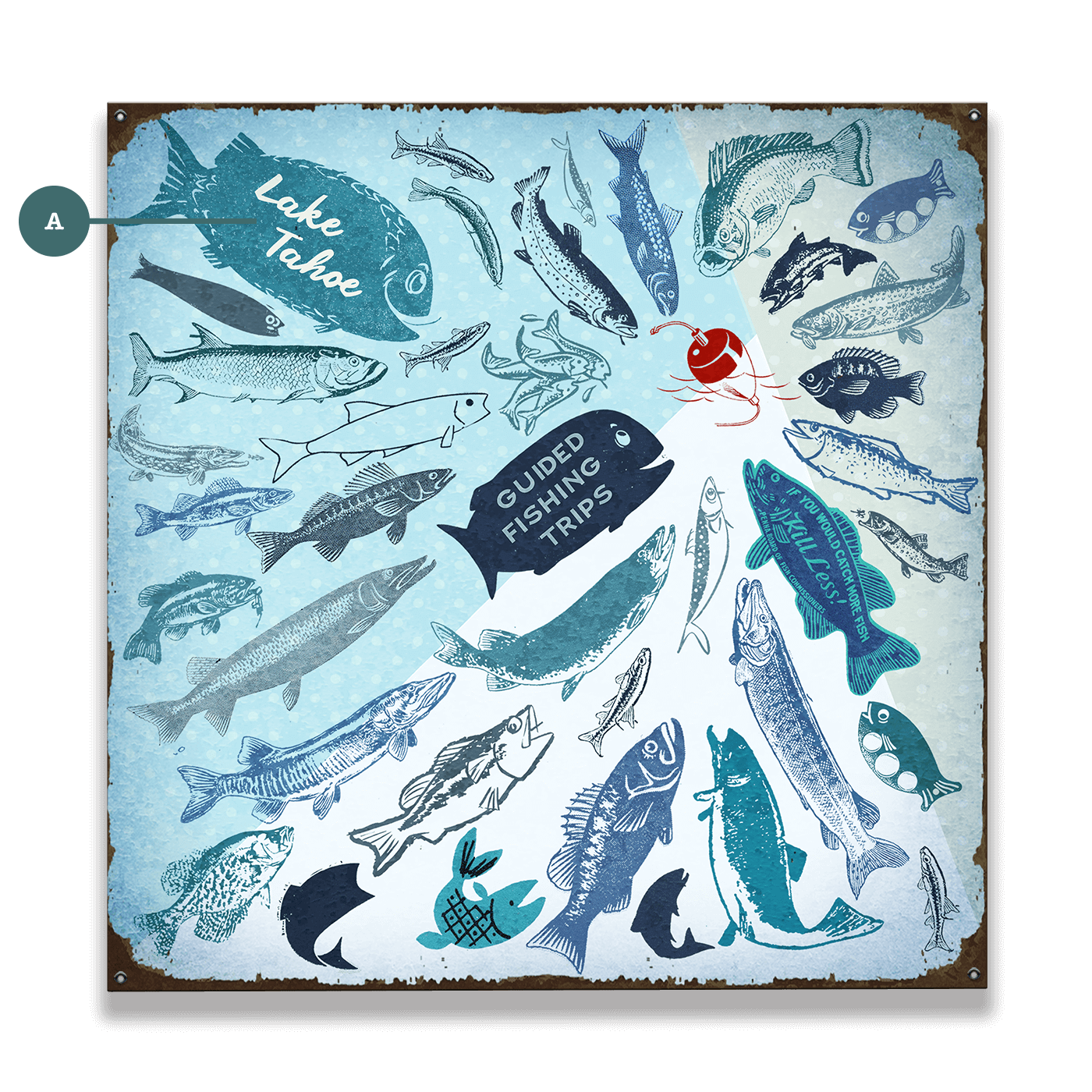 Fishing Frenzy - Wood & Metal Wall Art