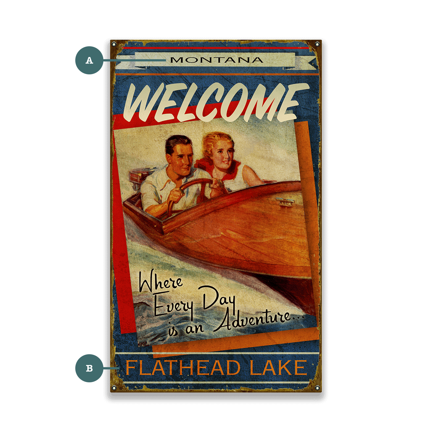 Where Every Day is an Adventure: Version 2 - Wood & Metal Wall Art