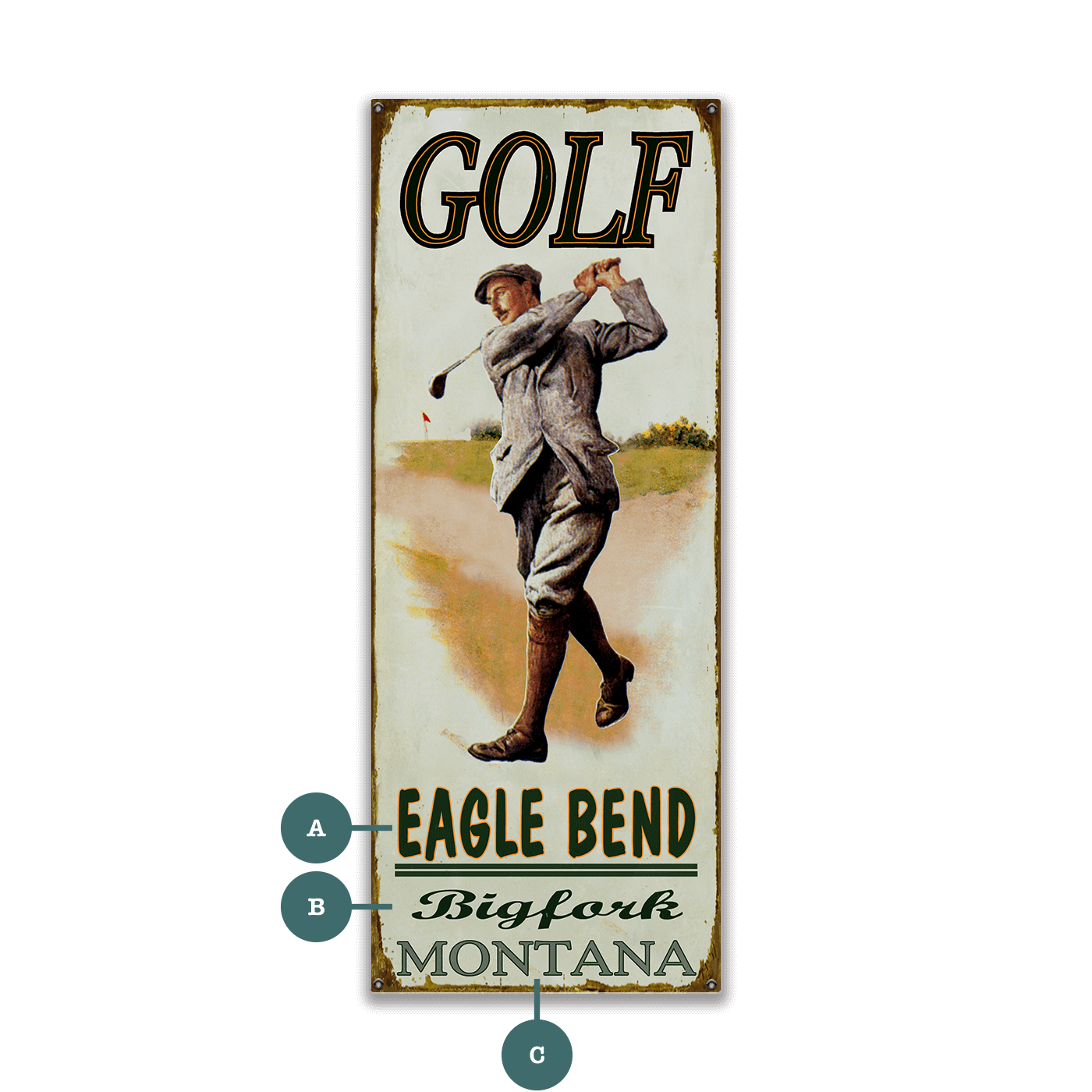 Golf at Eagle Bend - Wood & Metal Wall Art