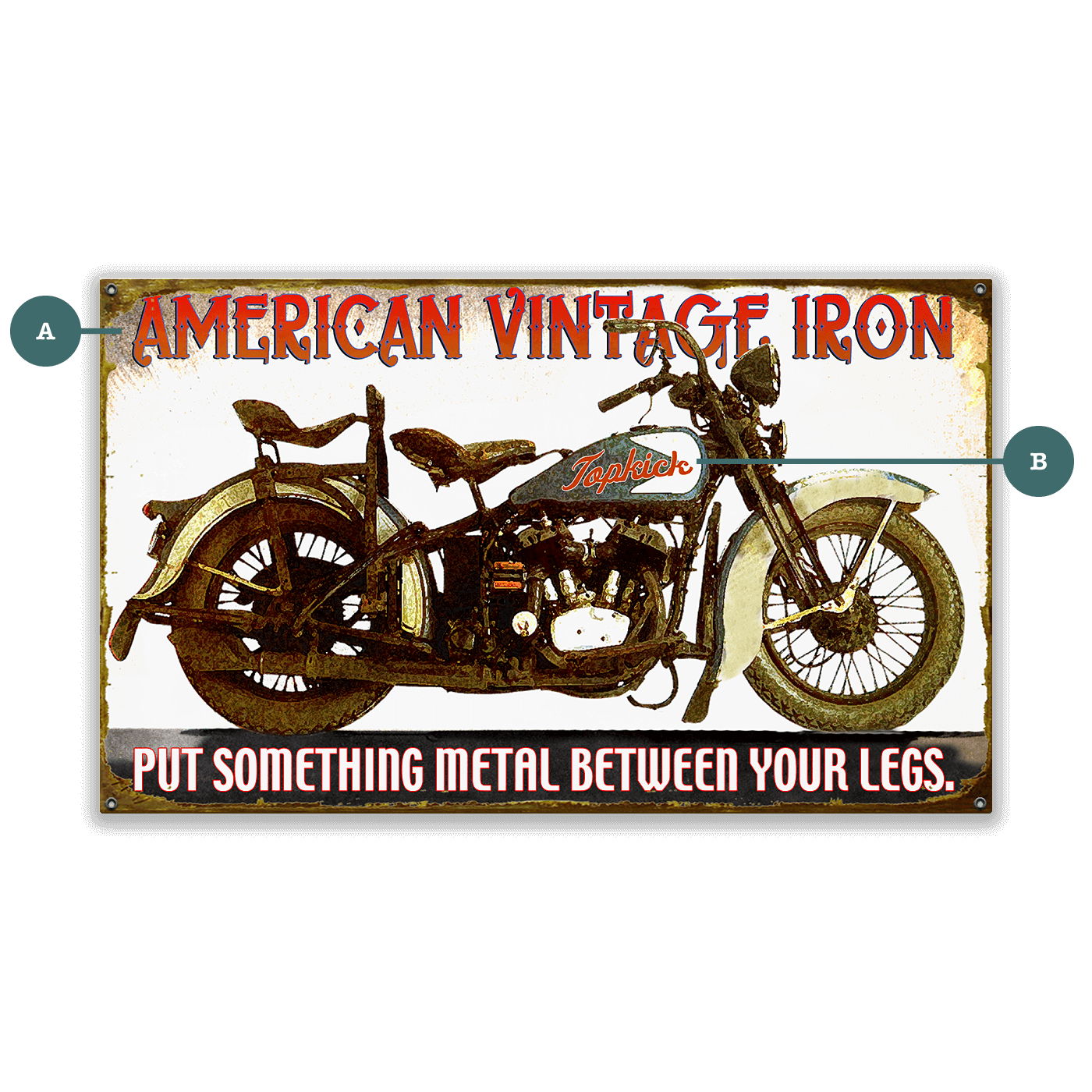 American Vintage Iron - Wood & Metal Wall Art