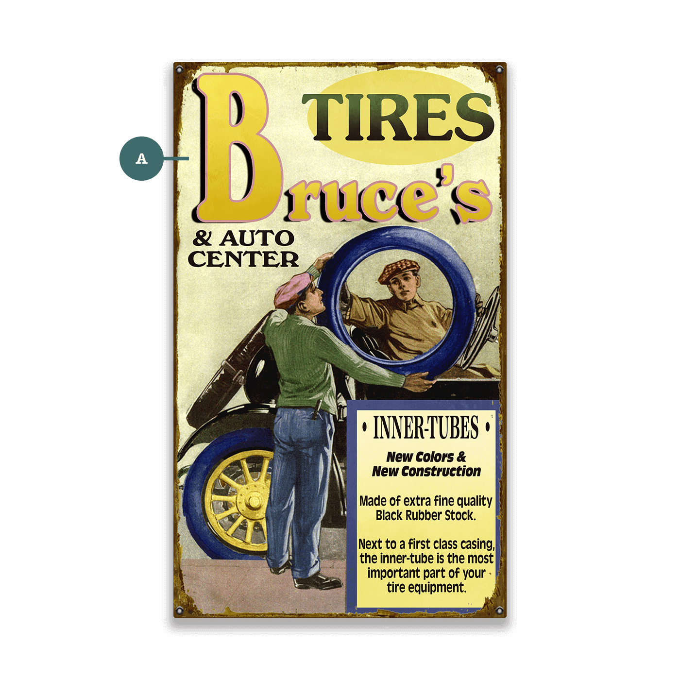 Tire Shop Sign - Wood & Metal Wall Art