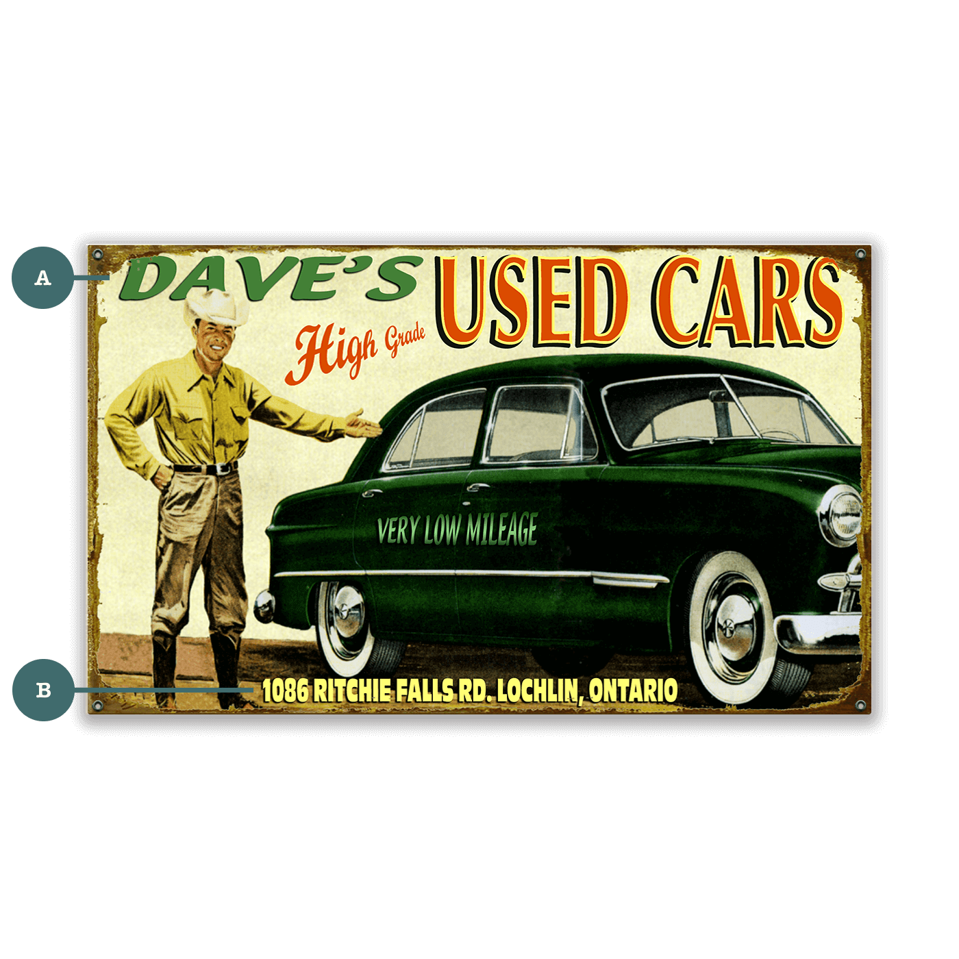 High Grade Used Cars - Wood & Metal Wall Art