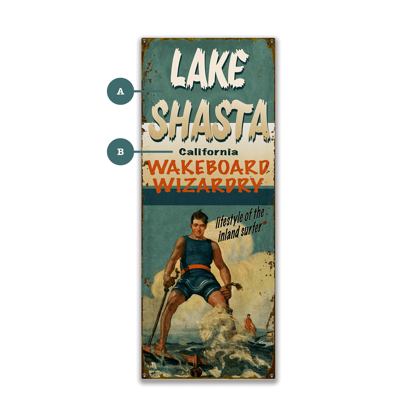 Wakeboard Wizardry - Wood & Metal Wall Art