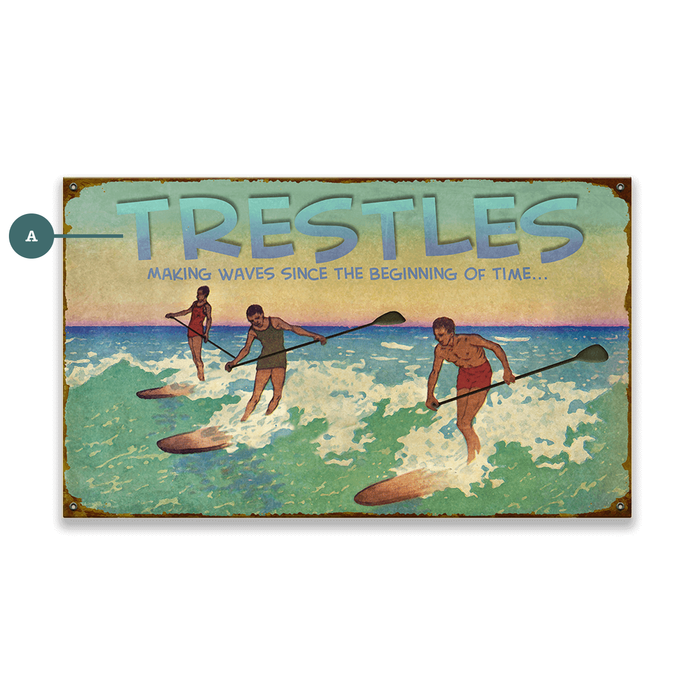 Riding the Waves: Paddle Edition - Wood & Metal Wall Art