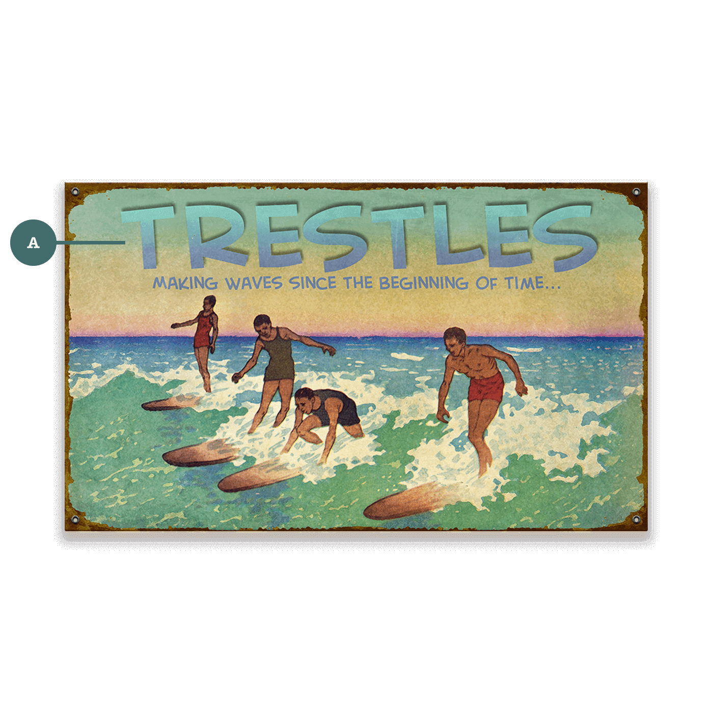 Riding the Waves: Surf Edition - Wood & Metal Wall Art