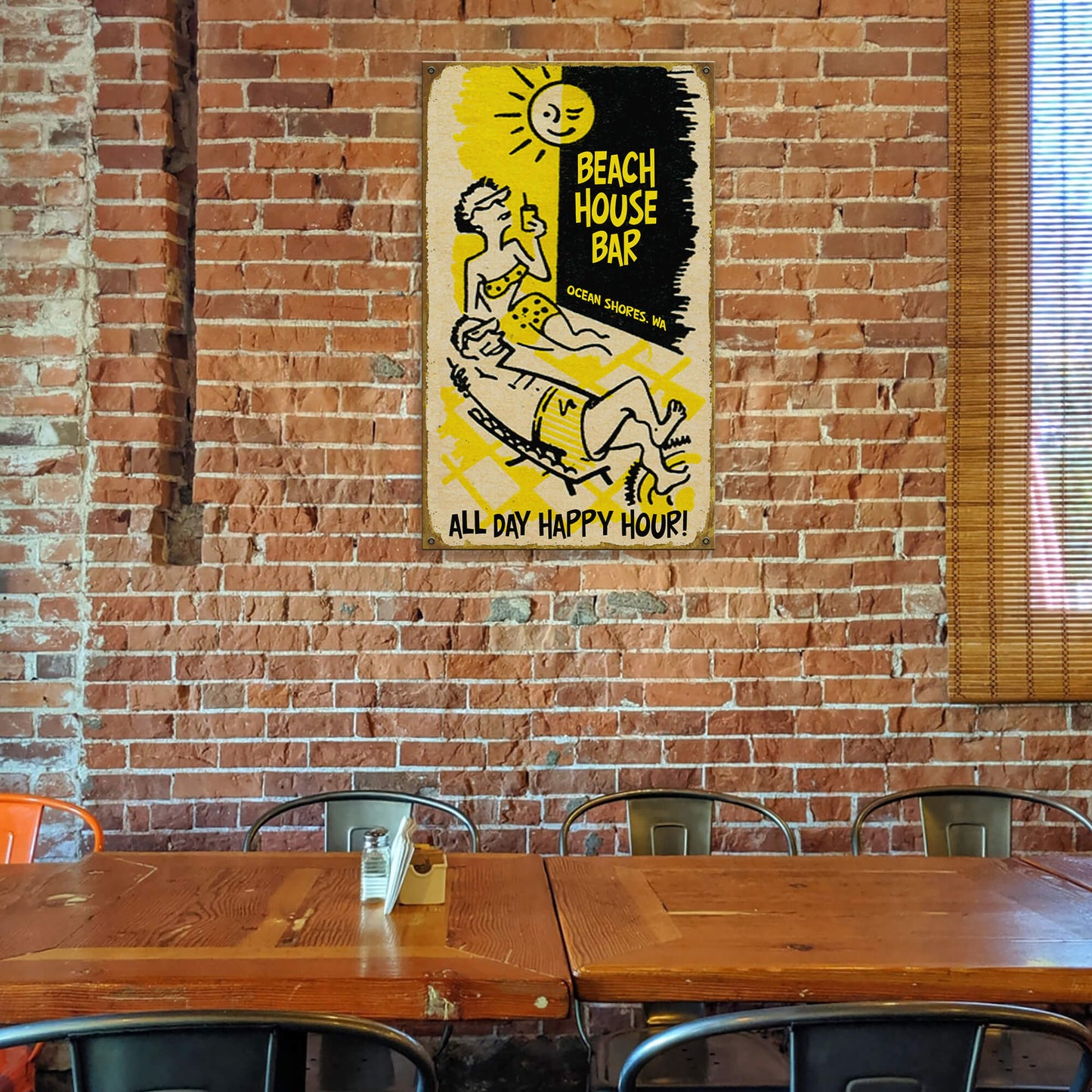 All Day Happy Hour Sunbathers - Wood & Metal Wall Art