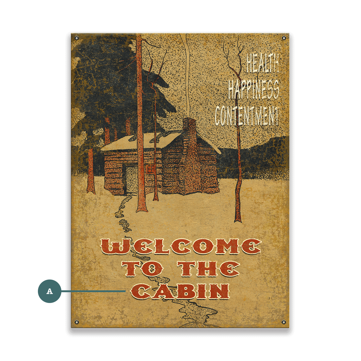 Health, Happiness, Contentment - Wood & Metal Wall Art