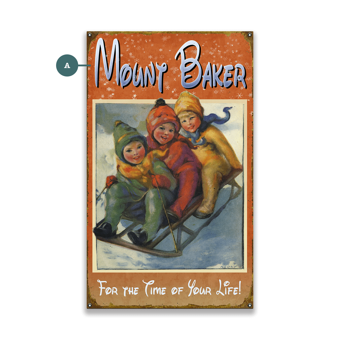 Sledding Trio Time of Your Life - Wood & Metal Wall Art