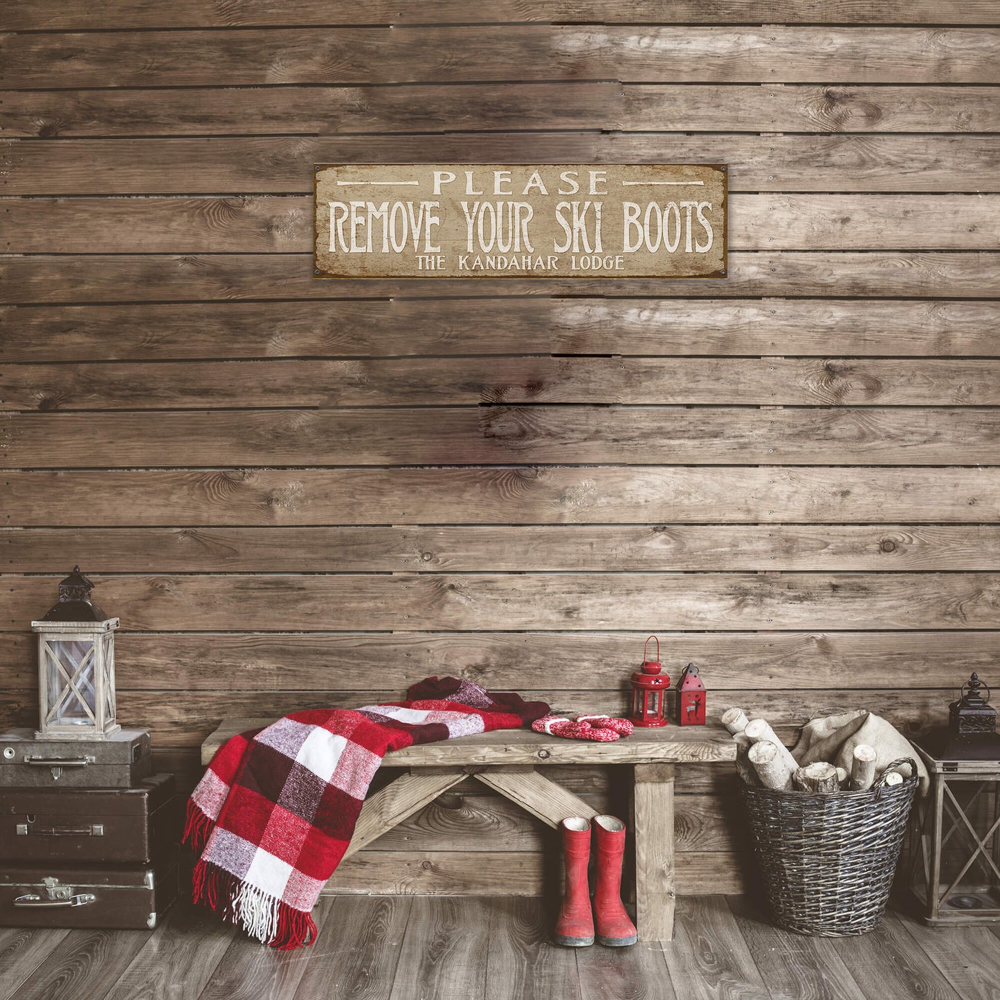 Please Remove Boots: Personalized - Wood & Metal Wall Art