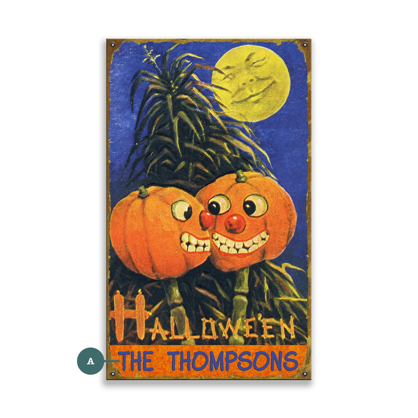 Two Pumpkins for Halloween - Wood & Metal Wall Art