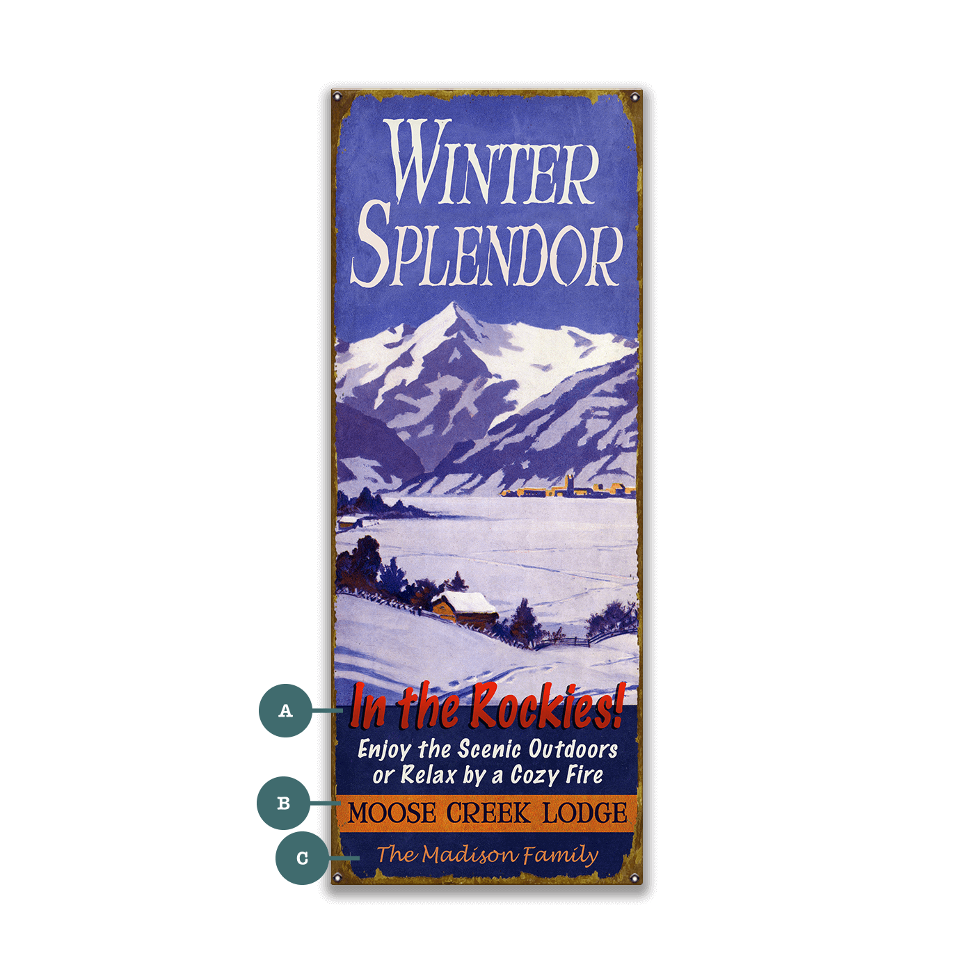 Winter Splendor Rockies: Landscape - Wood & Metal Wall Art