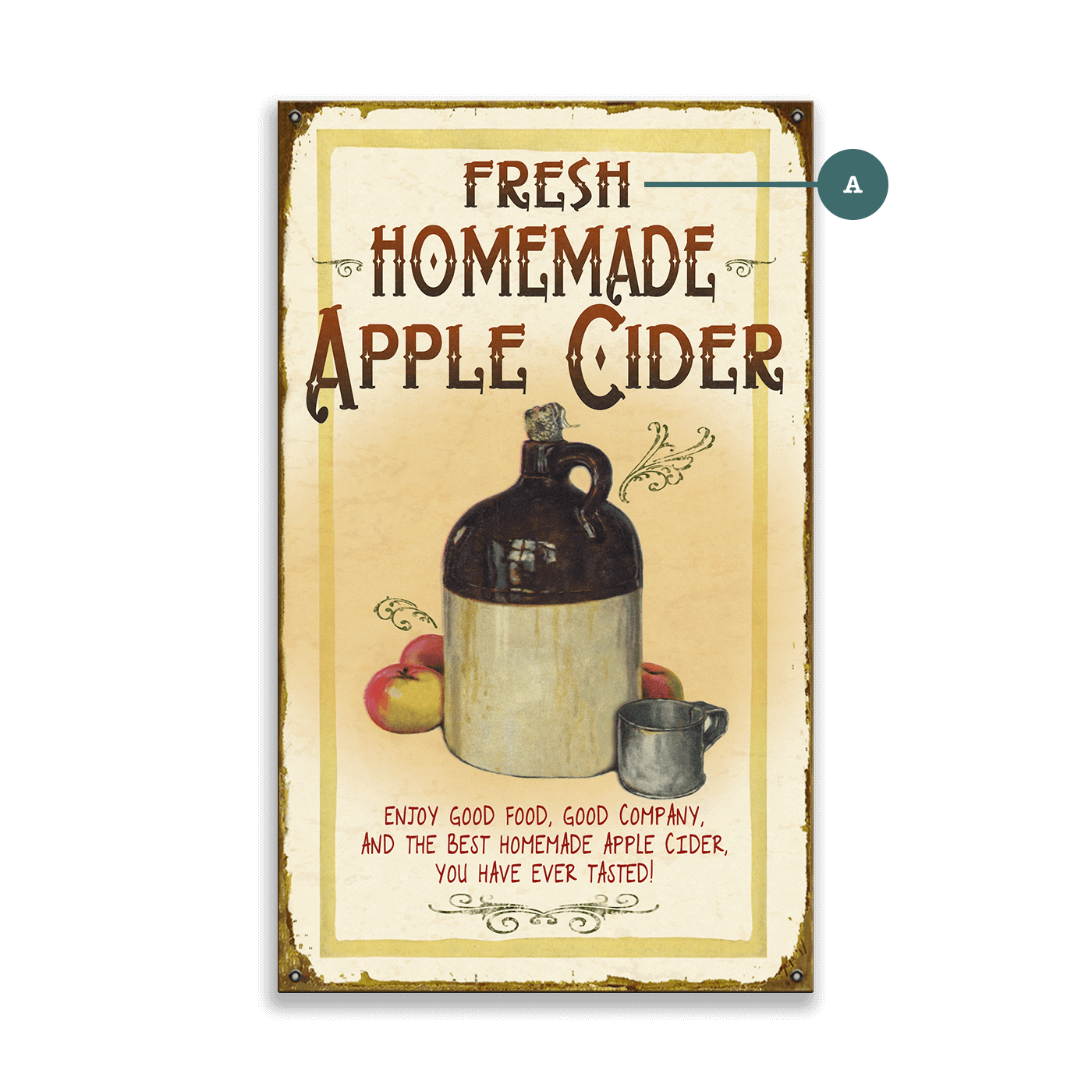 Homemade Apple Cider - Wood & Metal Wall Art
