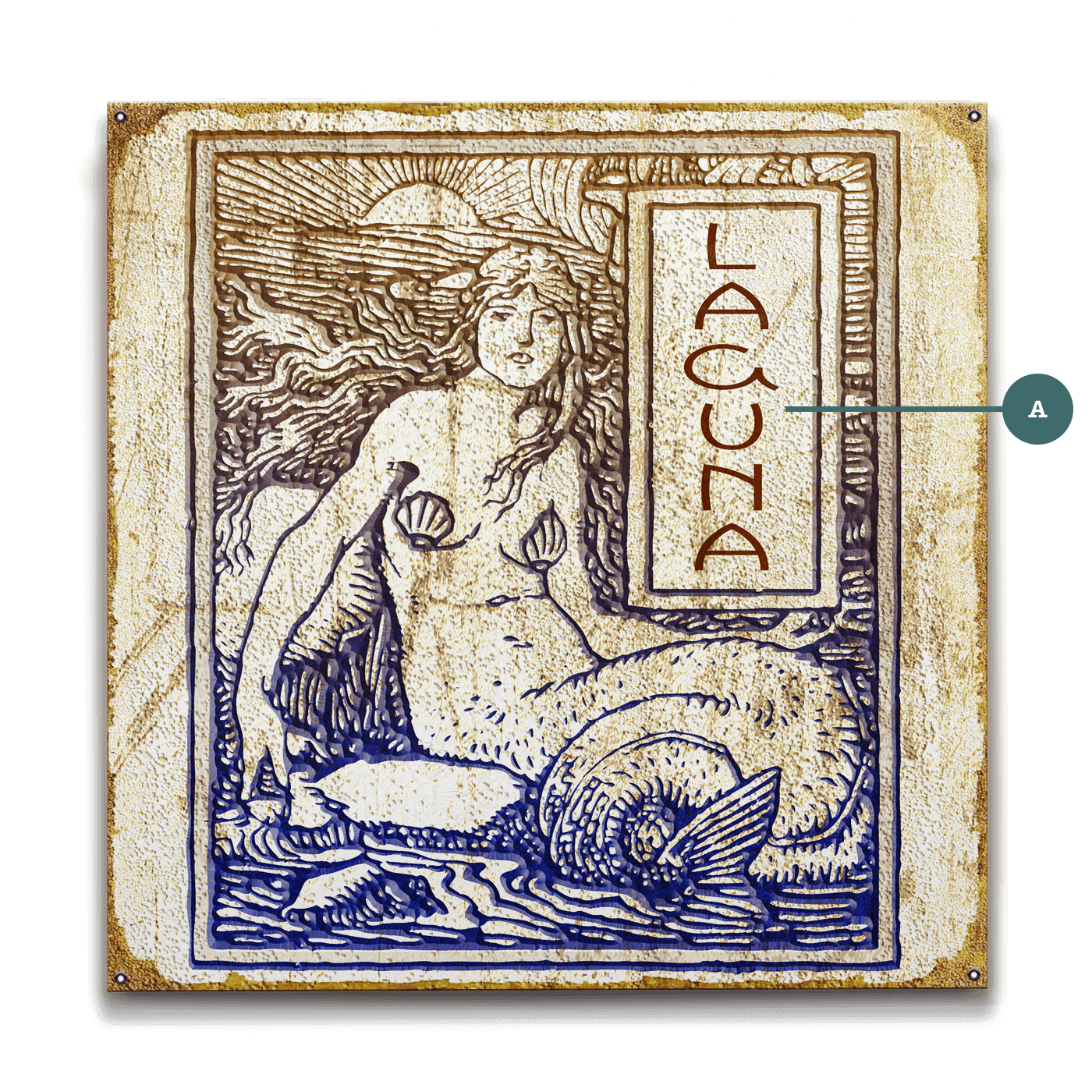 Vintage Mermaid - Wood & Metal Wall Art