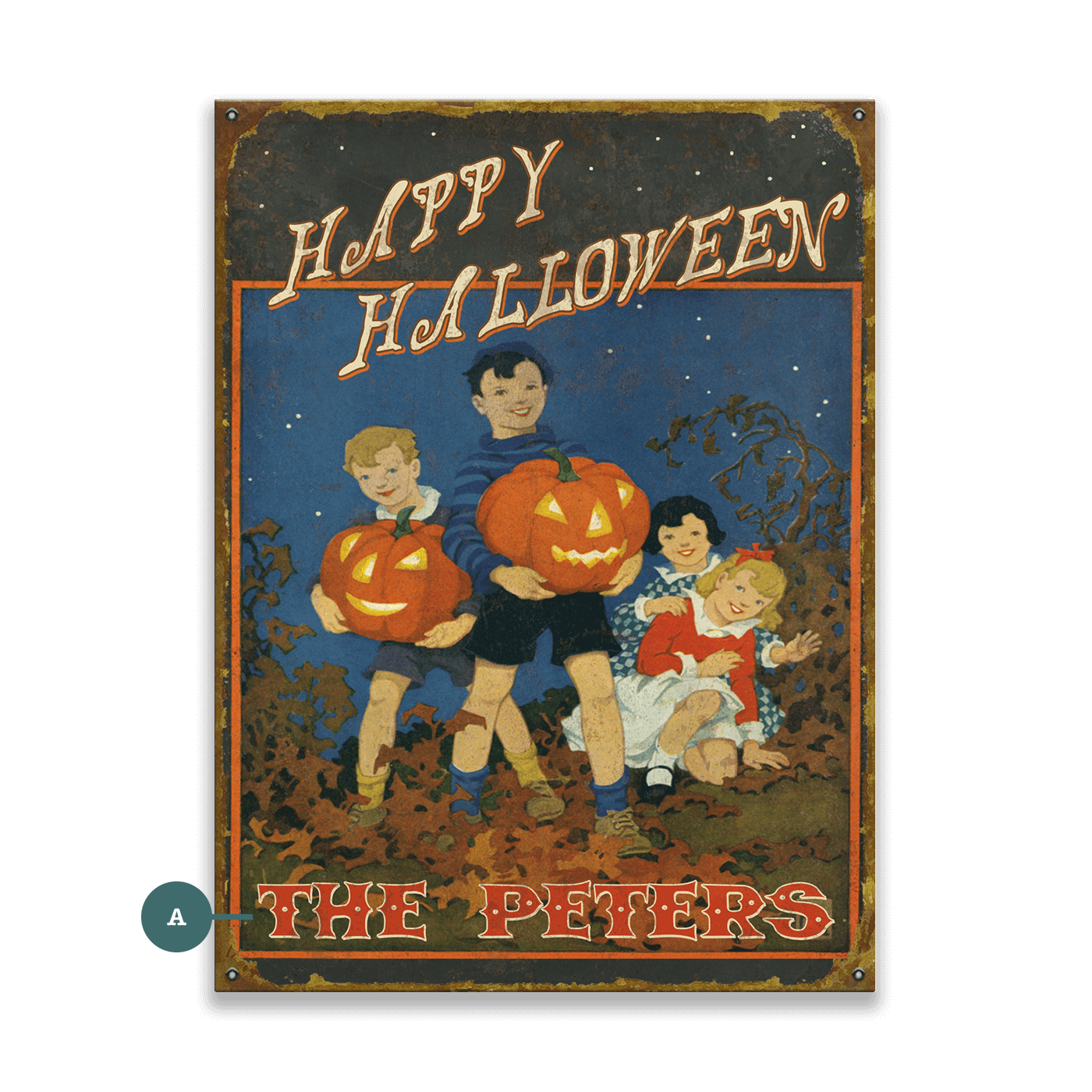 Happy Halloween, Pumpkin Parade - Wood & Metal Wall Art