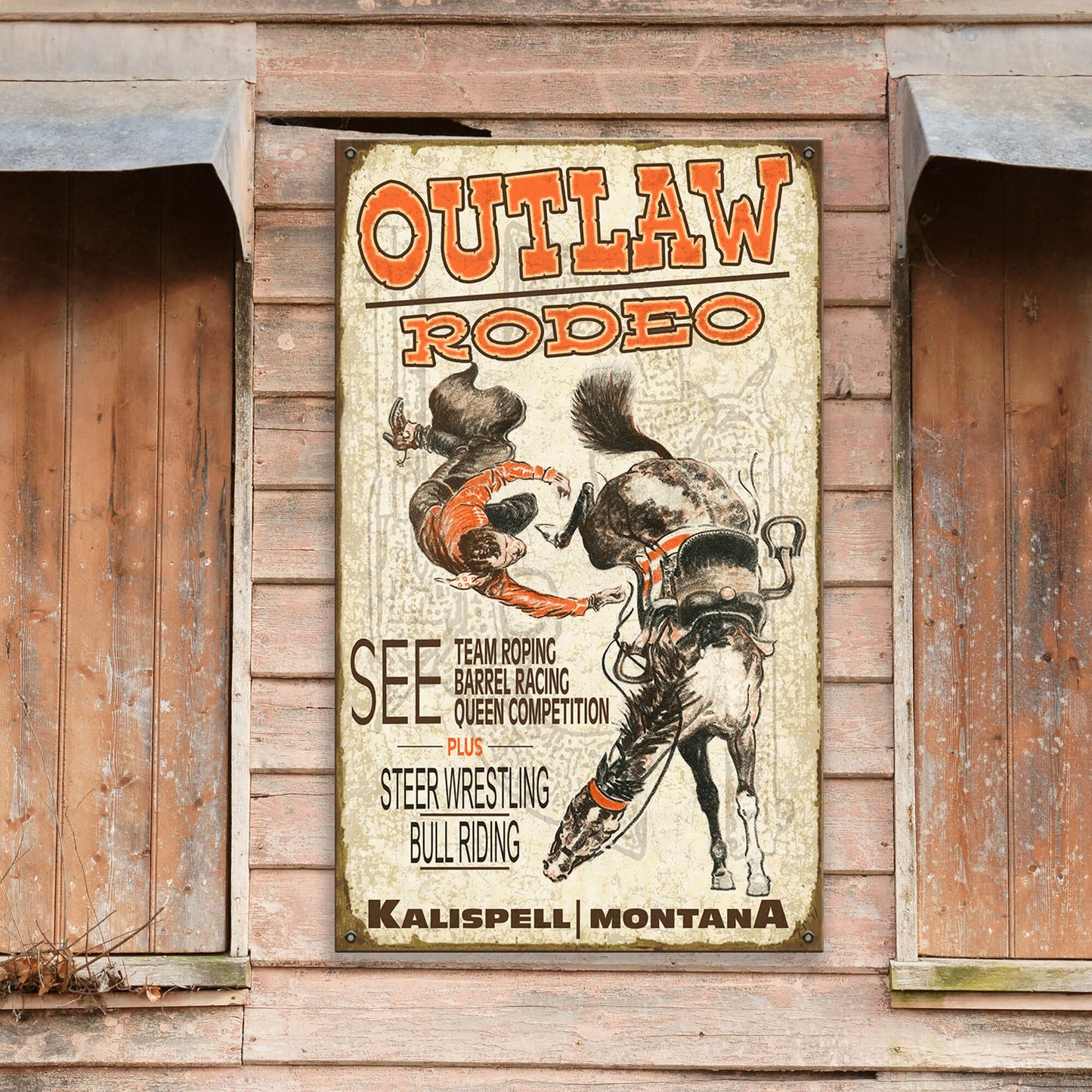 Outlaw Rodeo - Wood & Metal Wall Art