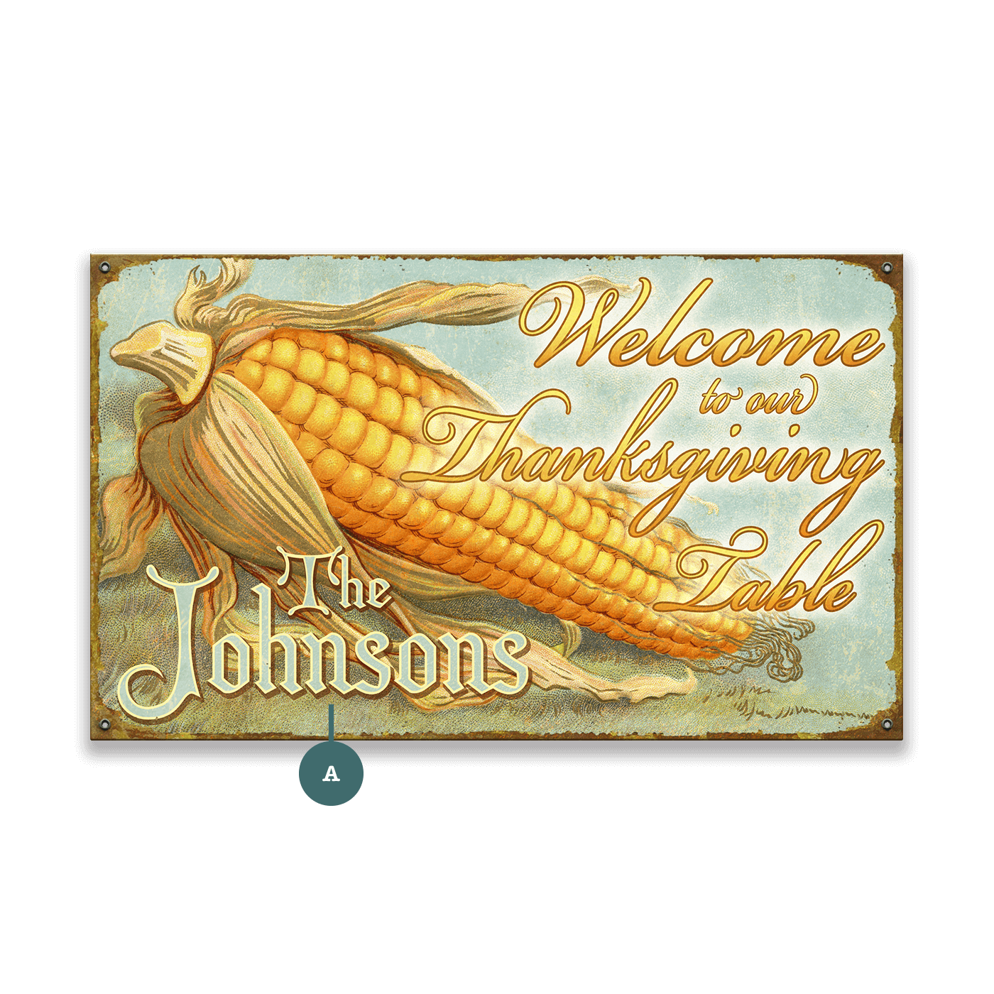 Welcome to Our Thanksgiving Table - Wood & Metal Wall Art