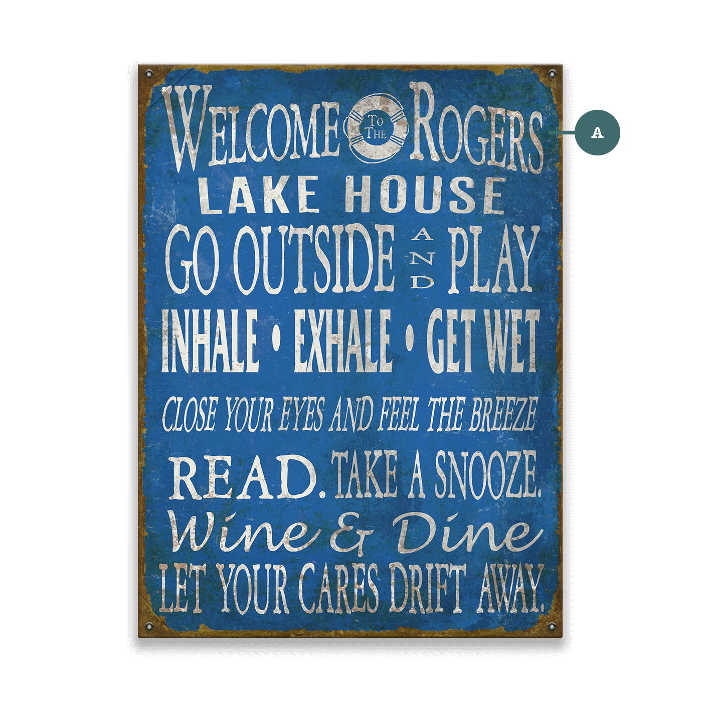 Welcome to the Lake House: Personalized - Wood & Metal Wall Art