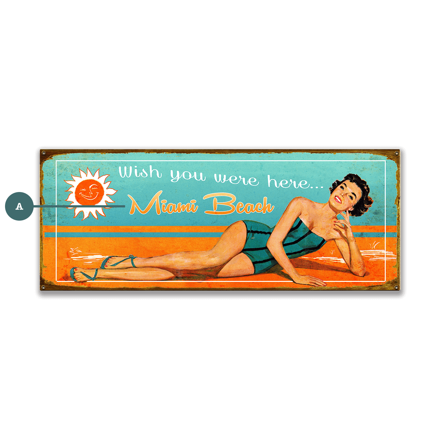 Wish You Were Here - Wood & Metal Wall Art