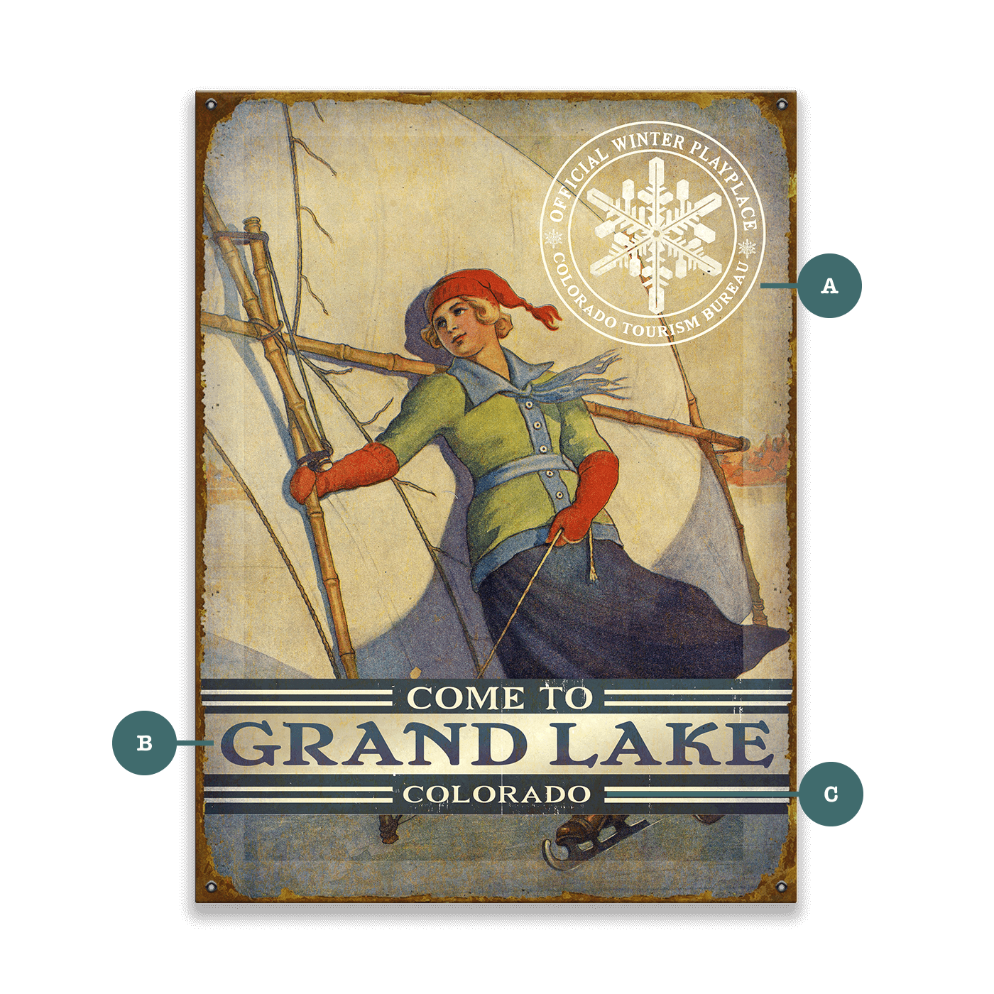 Ice Sailing - Wood & Metal Wall Art