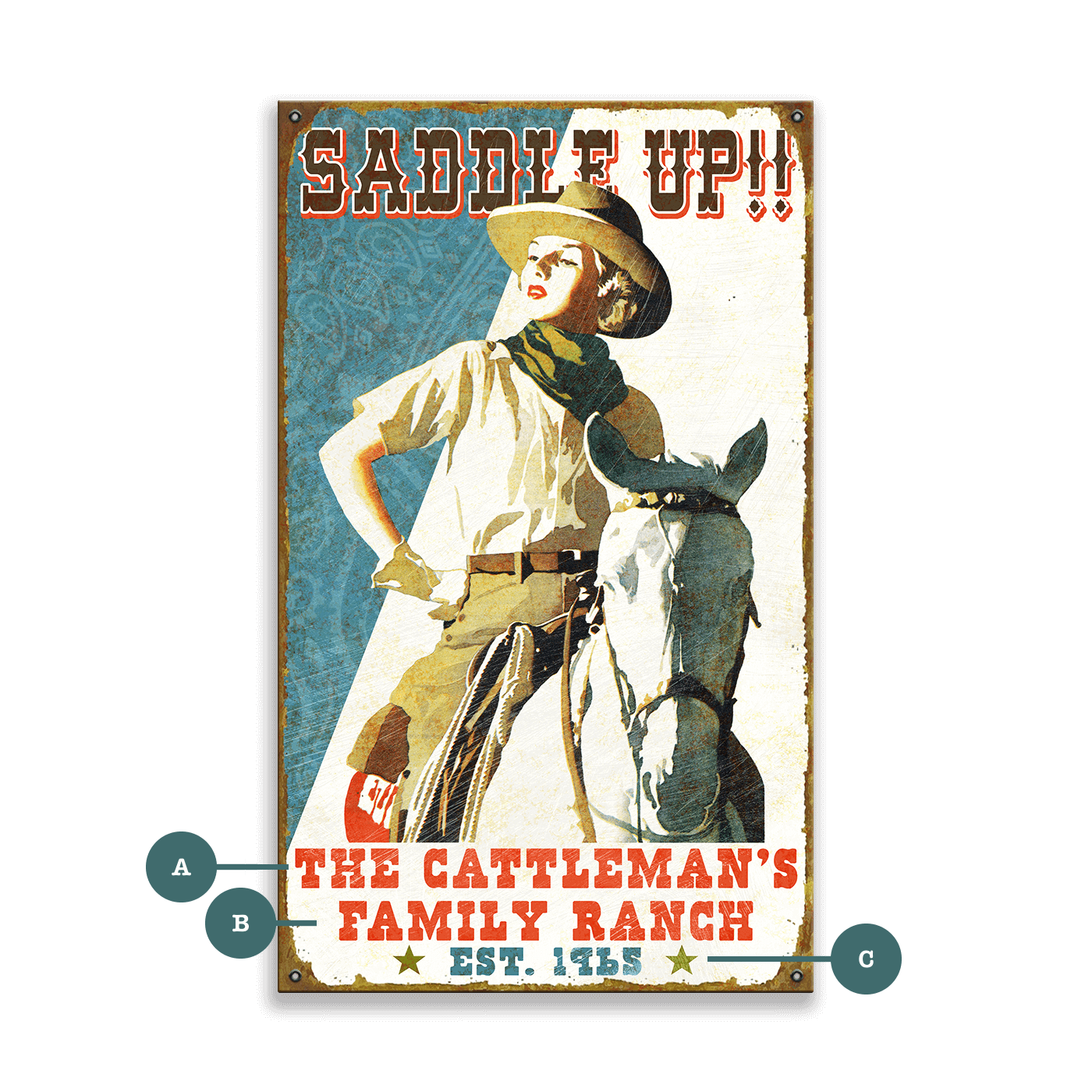 Saddle Up - Wood & Metal Wall Art