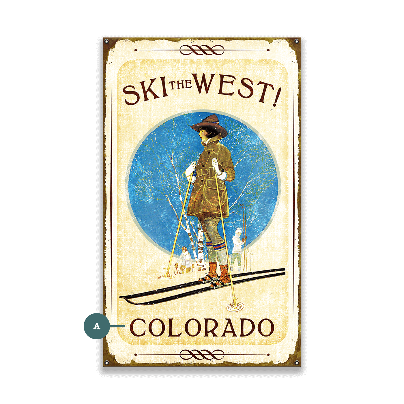 Ski the West! - Wood & Metal Wall Art
