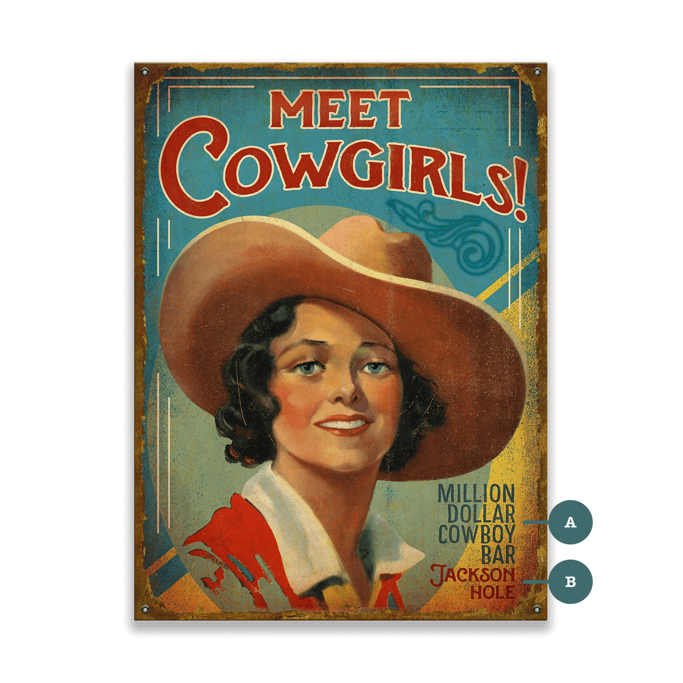Meet Cowgirls - Wood & Metal Wall Art