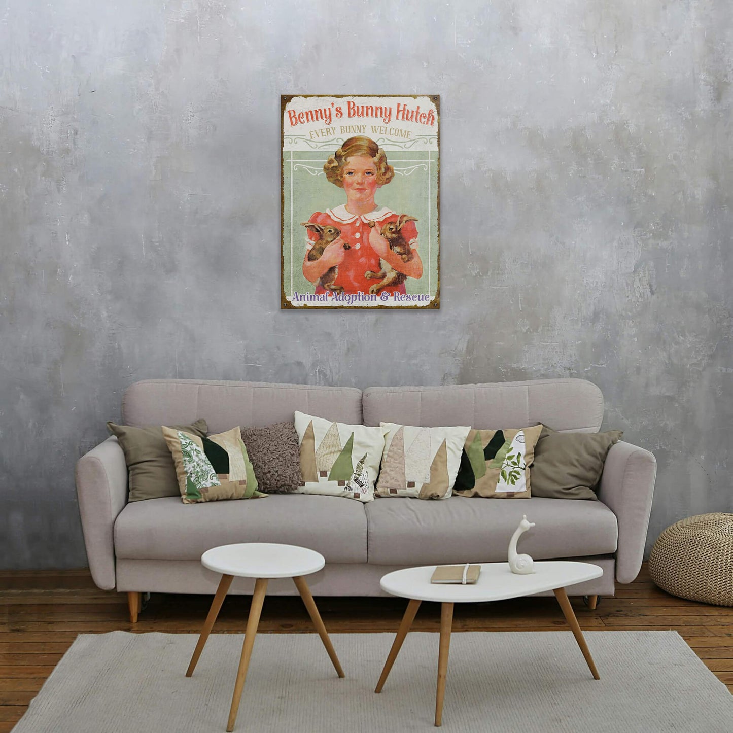 Every Bunny Welcome - Wood & Metal Wall Art