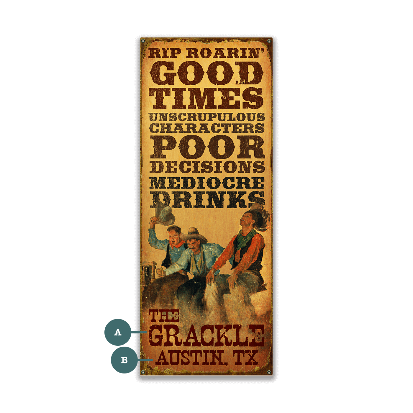 Rip Roarin' Good Times - Wood & Metal Wall Art