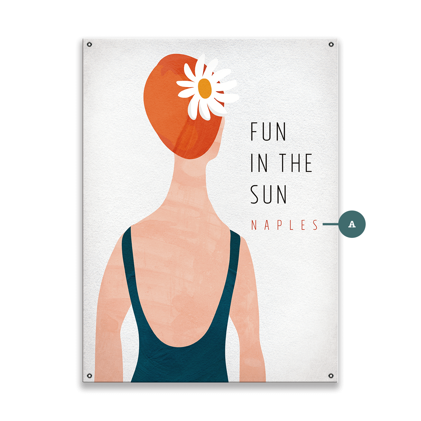 Fun in the Sun Swimcap Lady - Wood & Metal Wall Art