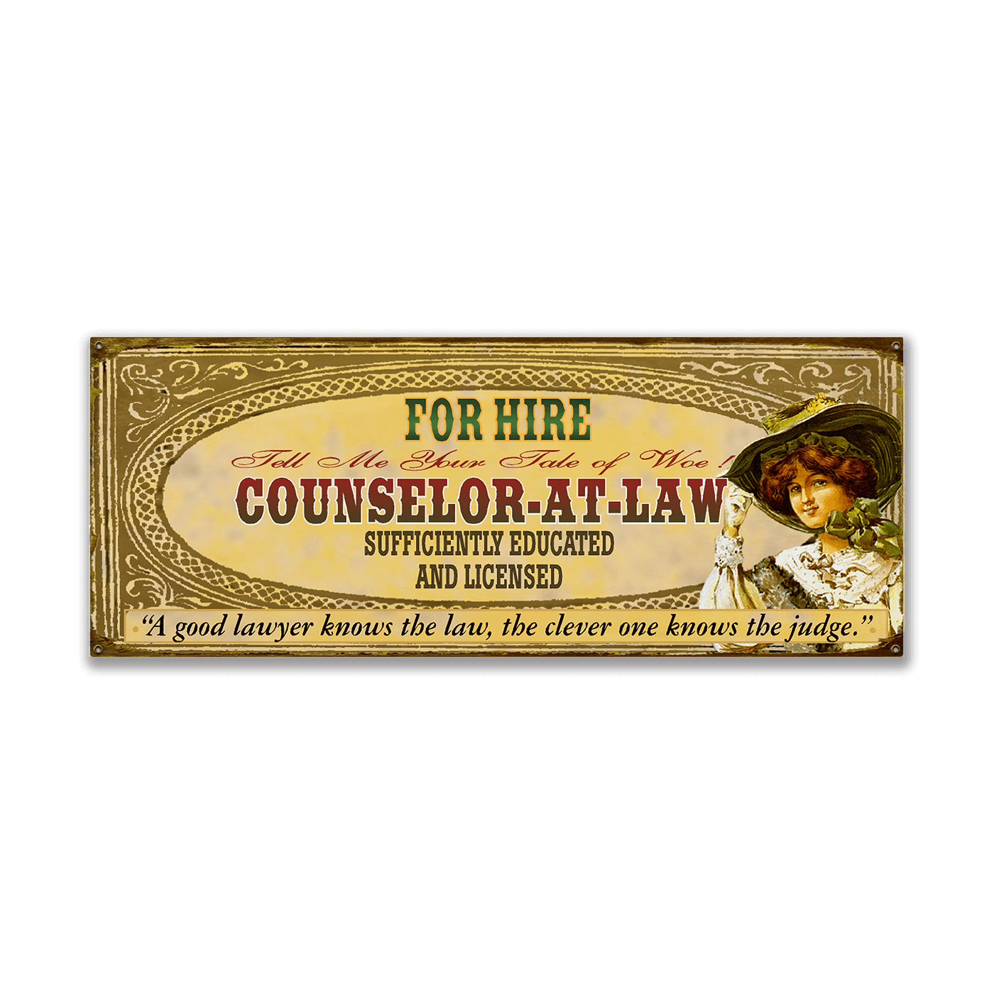 Legal Office - Counselor-at-Law: Female (Generic) - Wood & Metal Wall Art