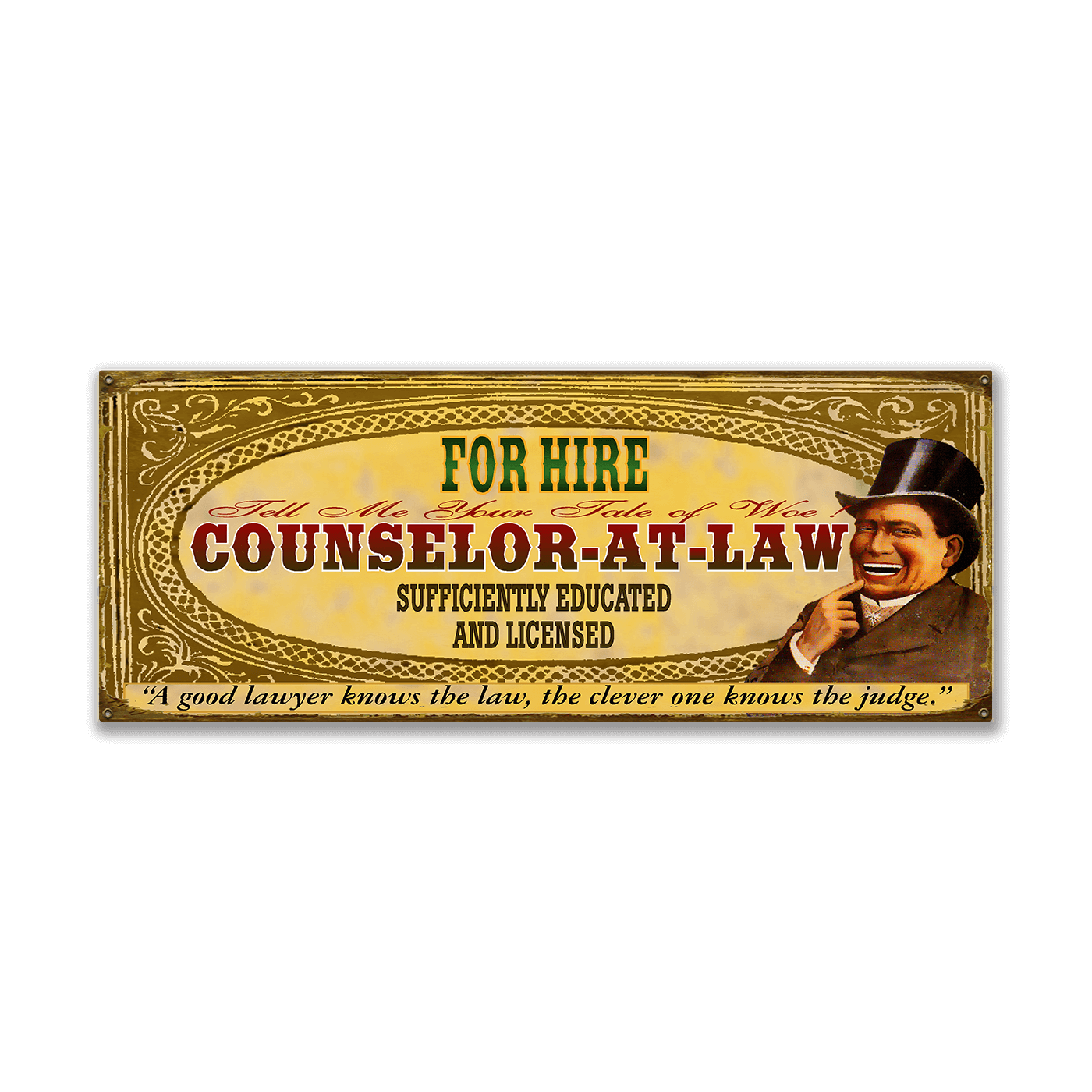 Legal Office - Counselor-at-Law: Male (Generic) - Wood & Metal Wall Art