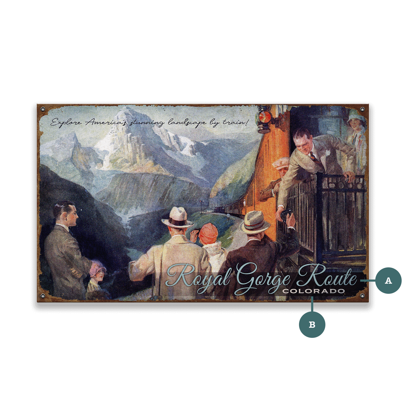 Explore America By Train - Wood & Metal Wall Art
