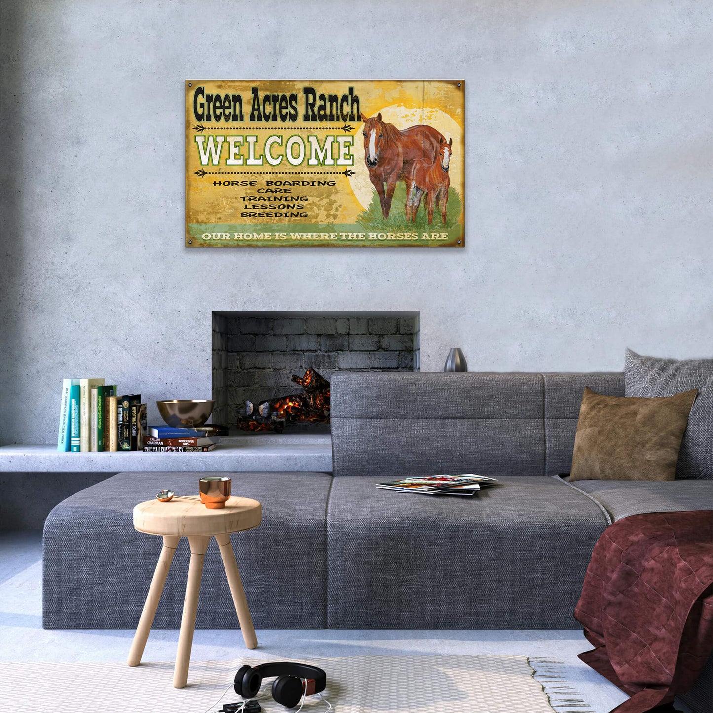 Welcome to the Horse Ranch - Wood & Metal Wall Art