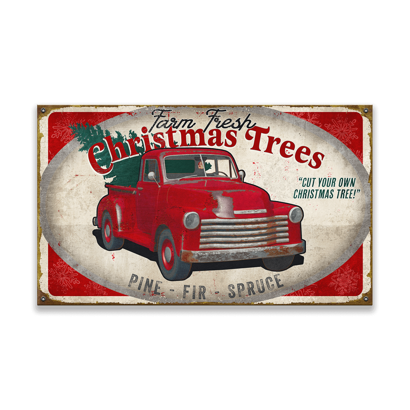 Christmas Tree Truck: Generic - Wood & Metal Wall Art