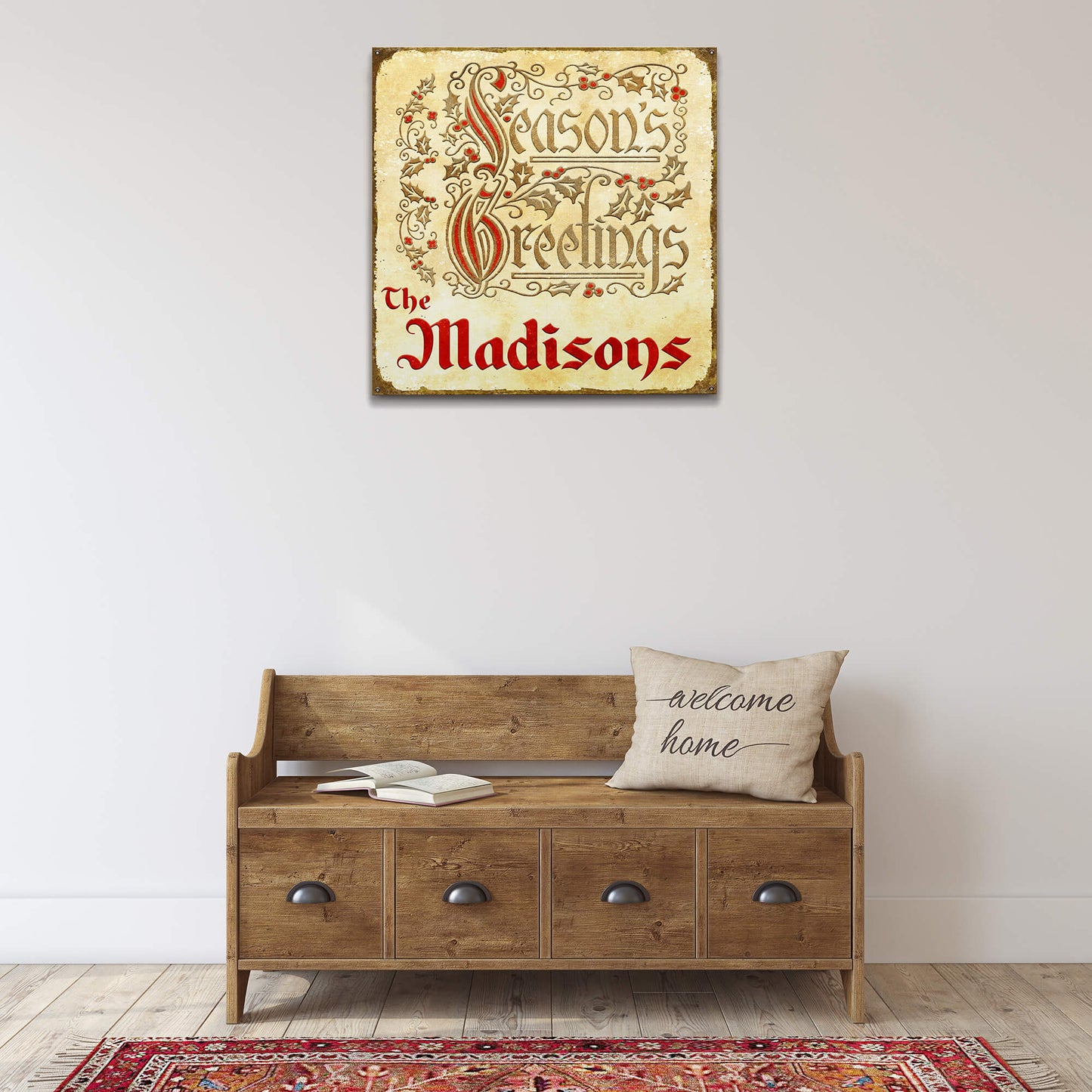 Seasons Greetings: Personalized - Wood & Metal Wall Art