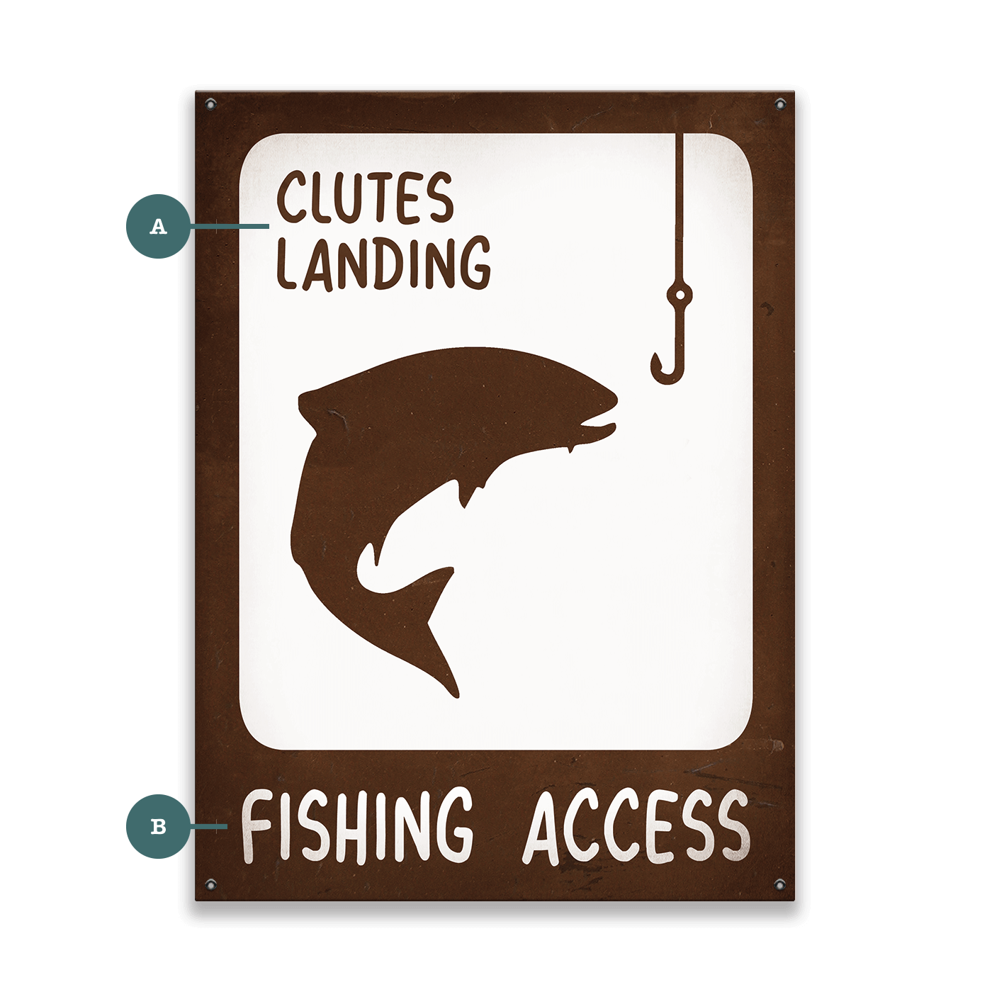 Fishing Access - Wood & Metal Wall Art