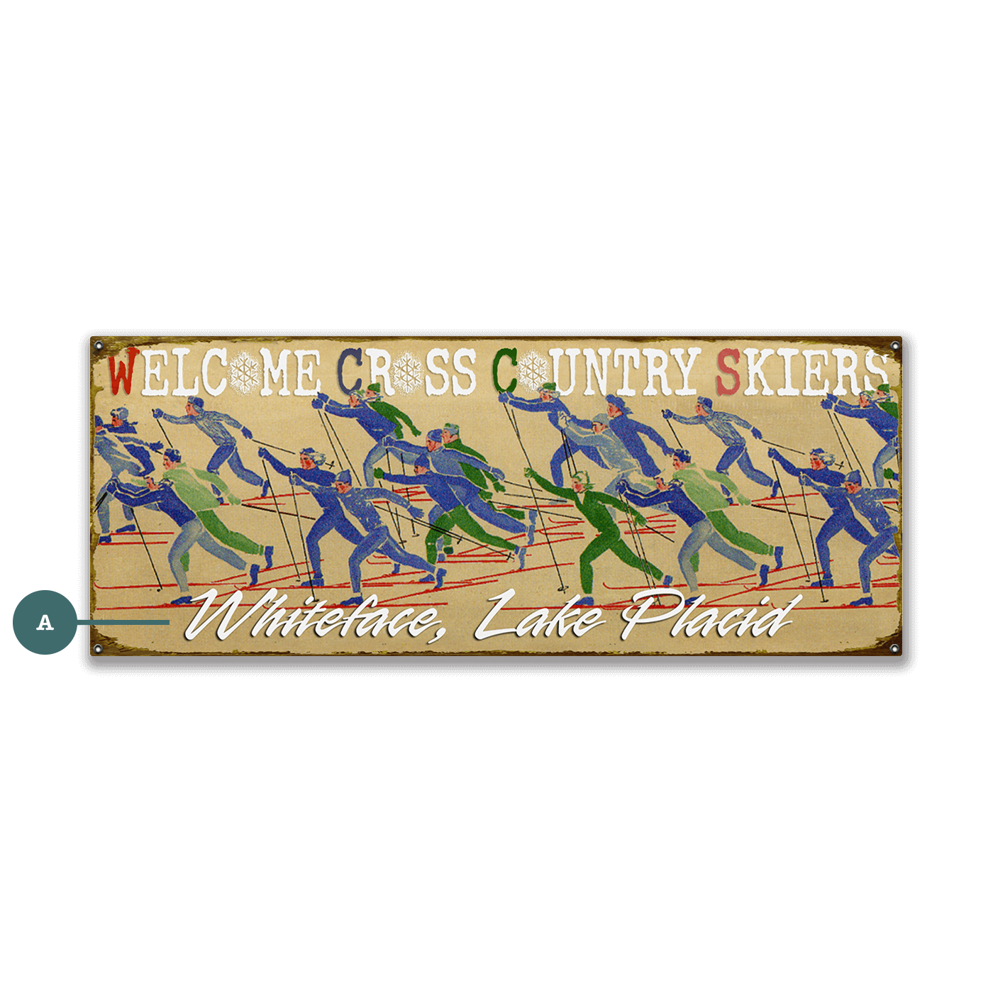 Welcome Cross Country Skiers - Wood & Metal Wall Art
