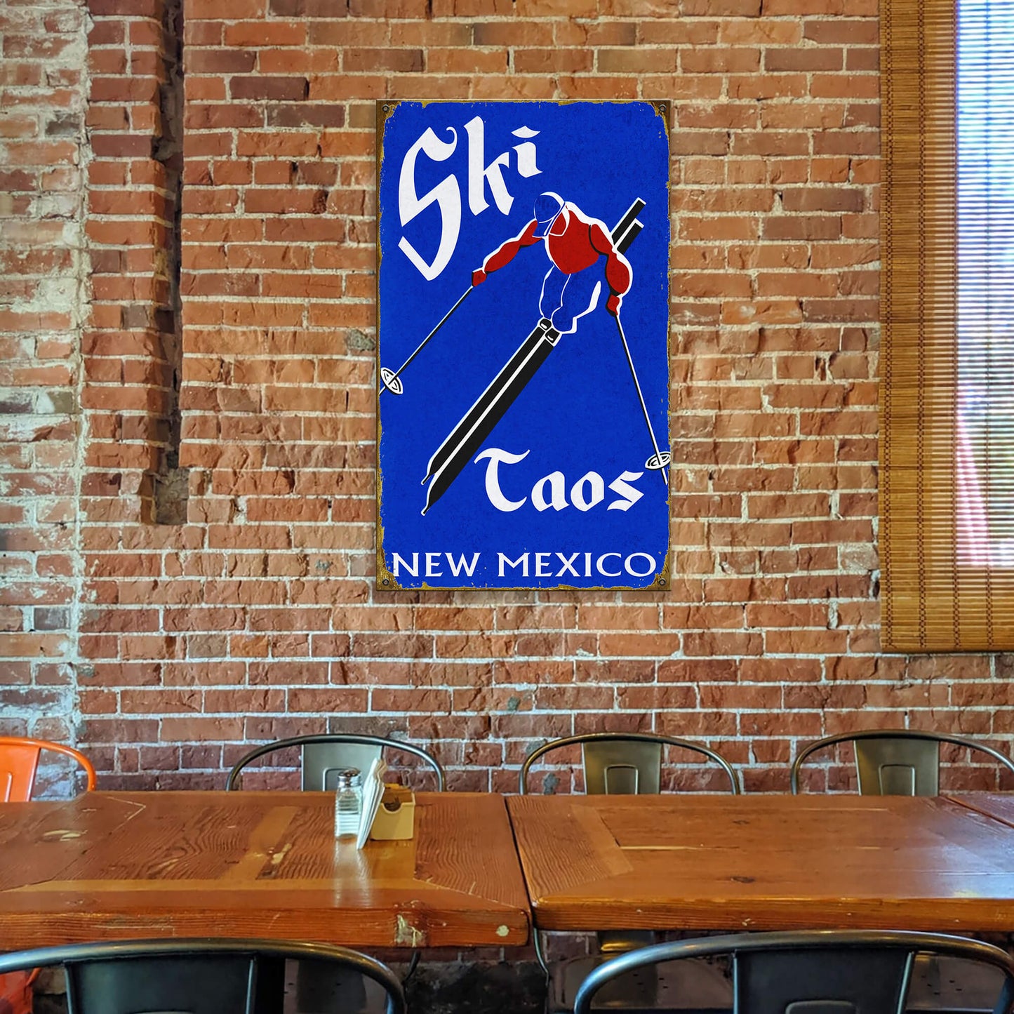 Sapphire Slalom - Wood & Metal Wall Art