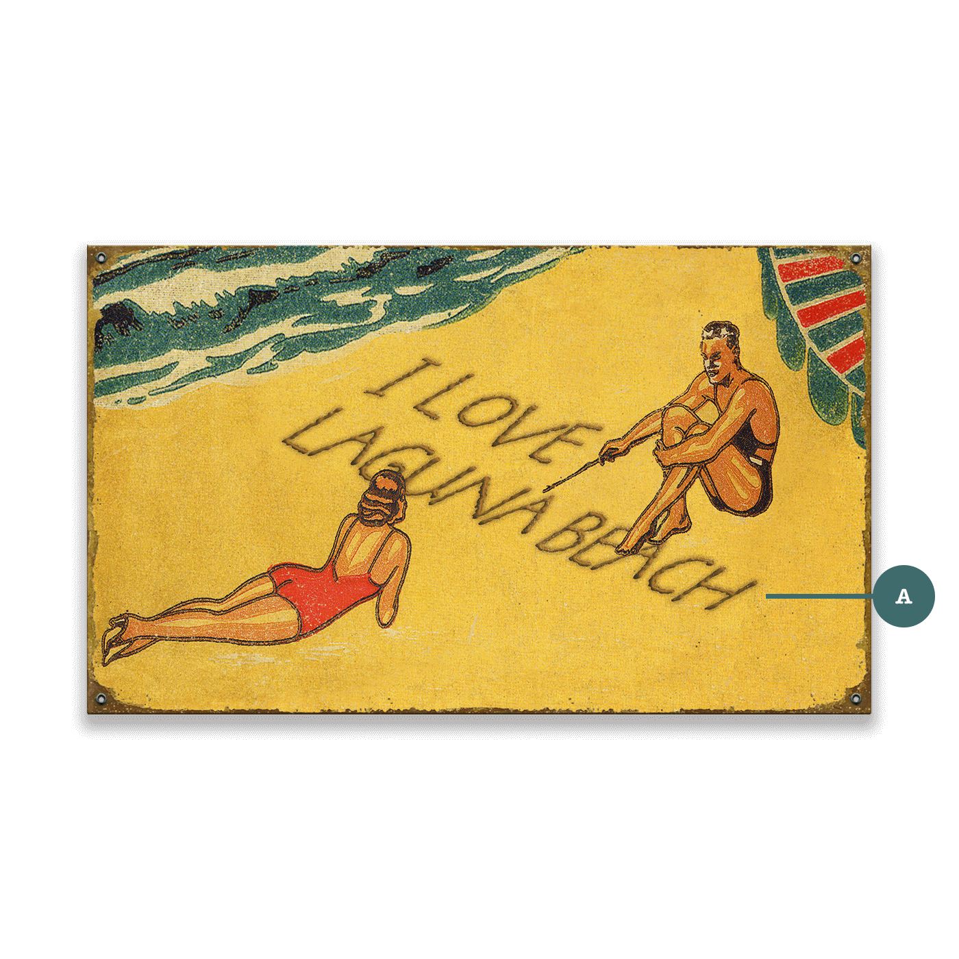 I Love the Beach - Wood & Metal Wall Art