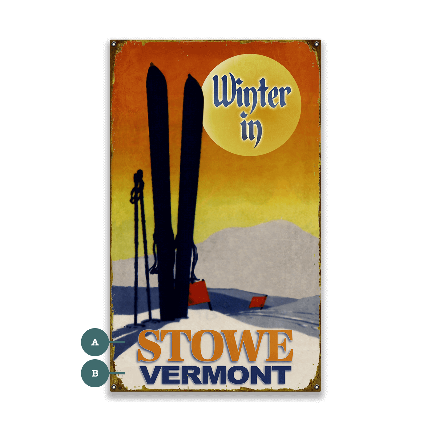 Winter Sunset - Wood & Metal Wall Art