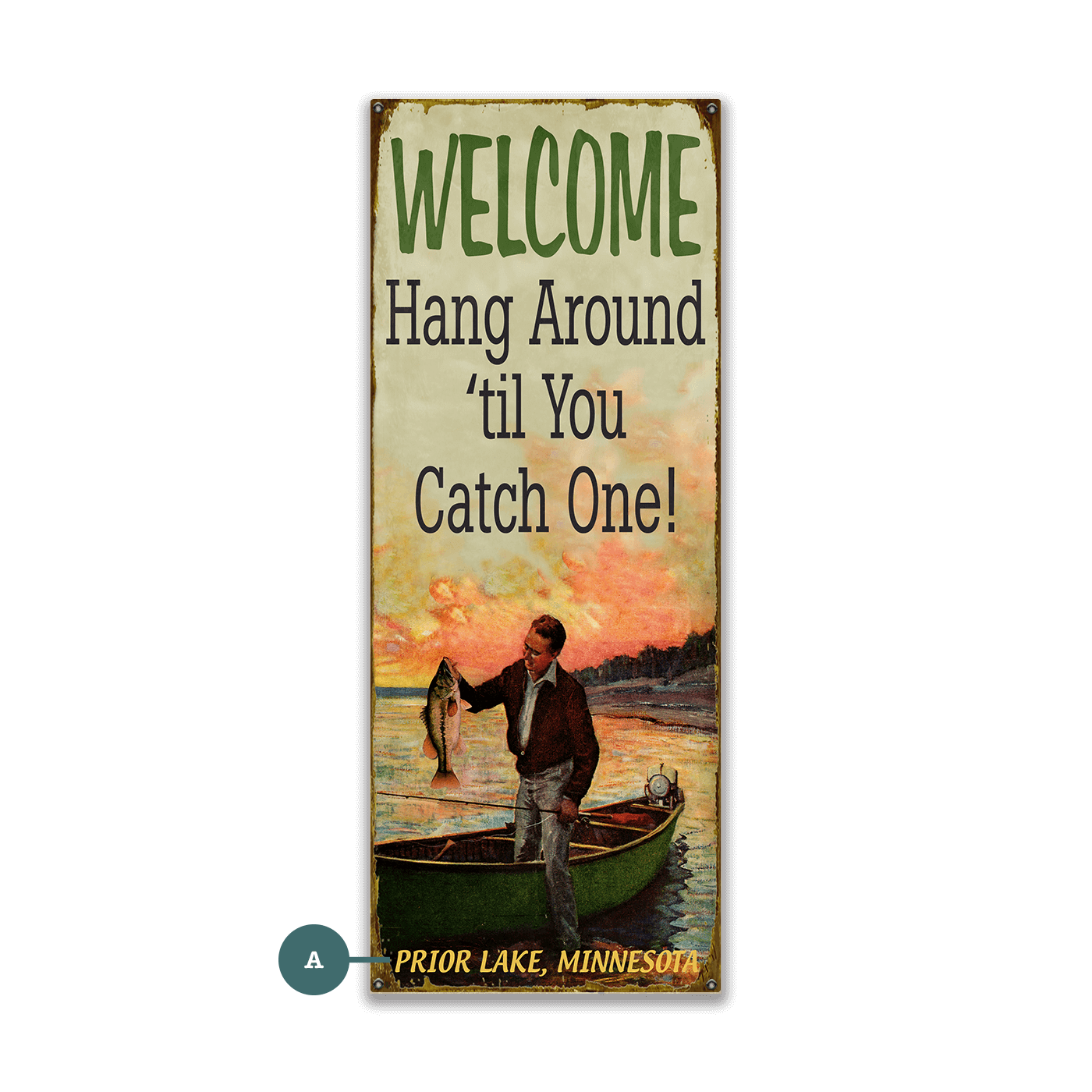 Hang Around Fisherman - Wood & Metal Wall Art