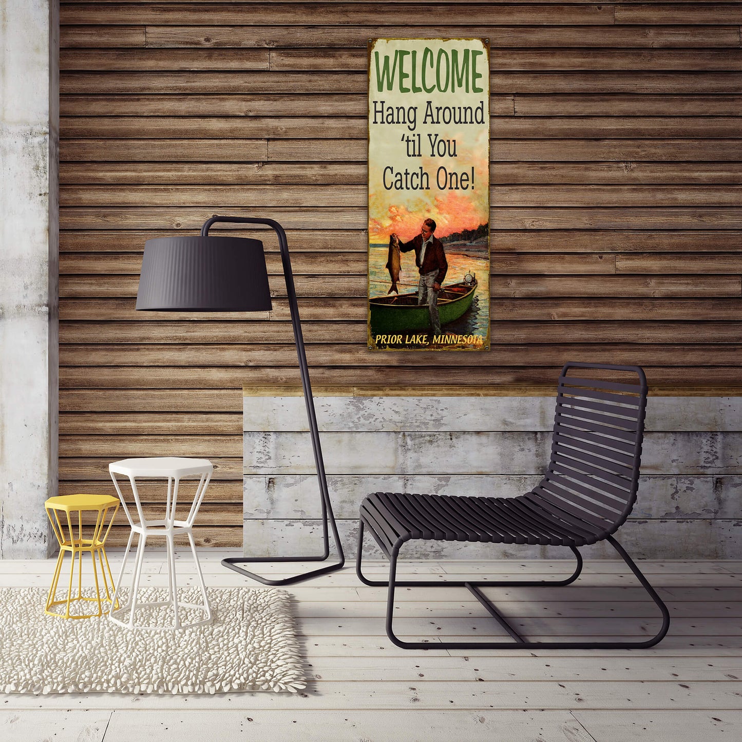 Hang Around Fisherman - Wood & Metal Wall Art