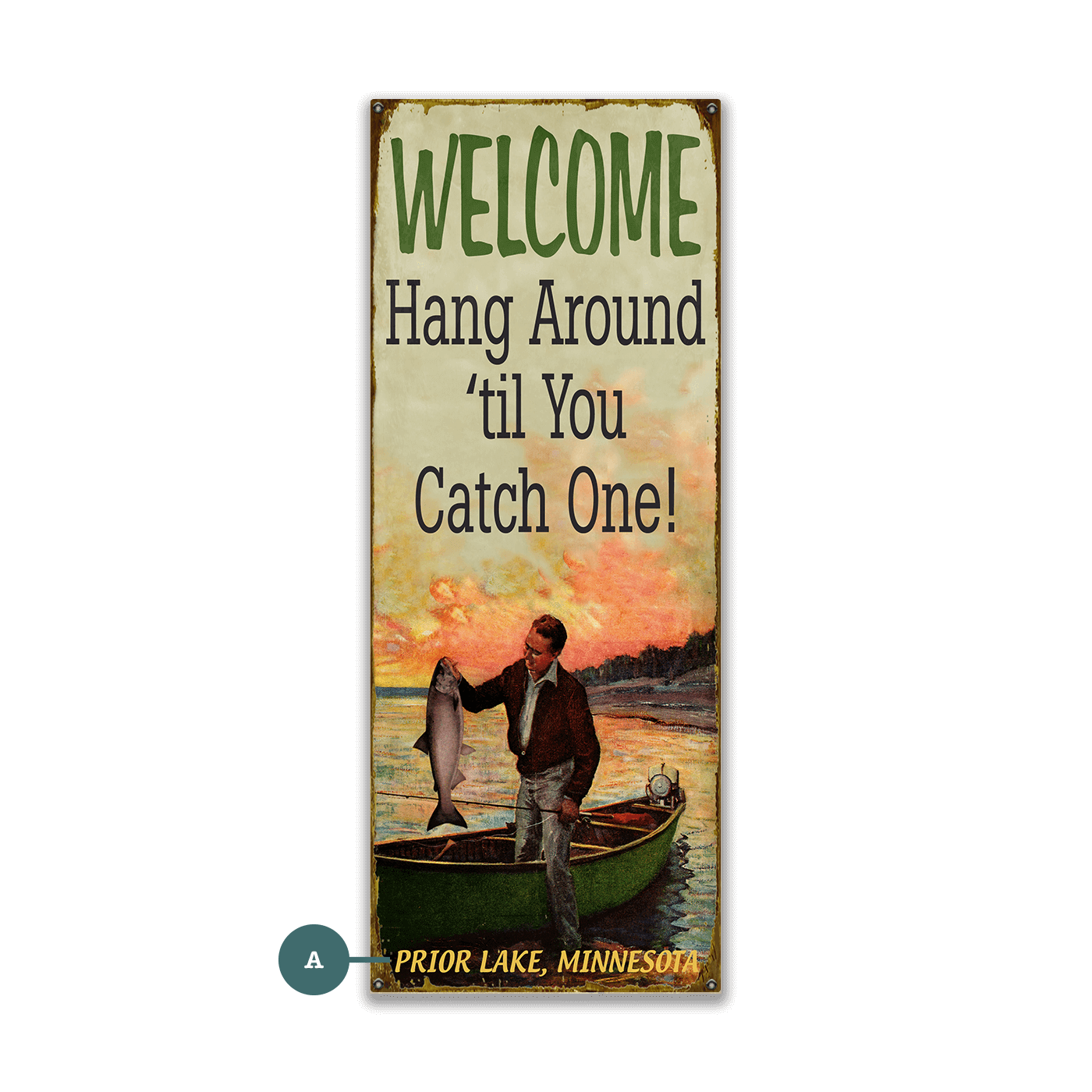 Hang Around Fisherman - Wood & Metal Wall Art