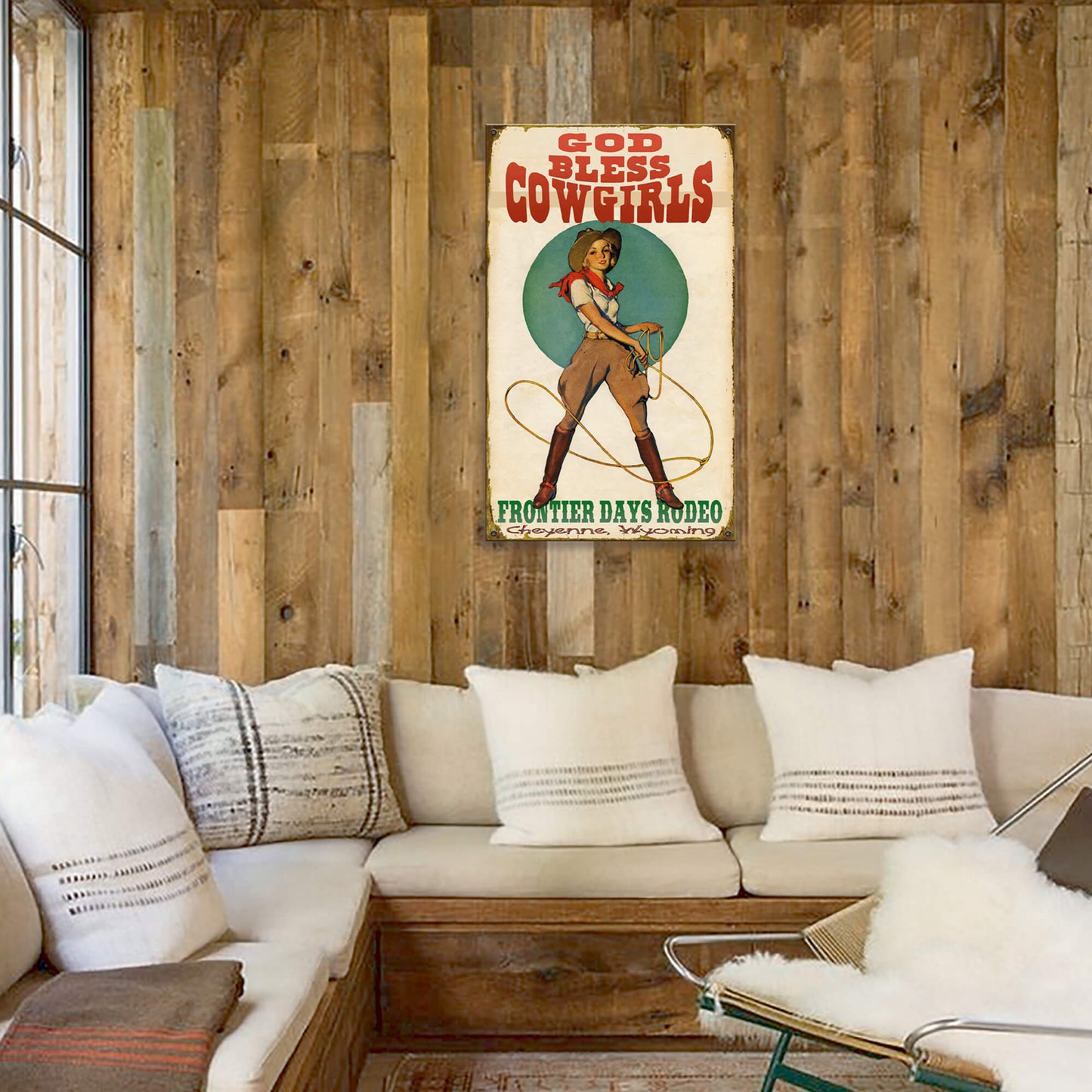 God Bless Cowgirls - Wood & Metal Wall Art