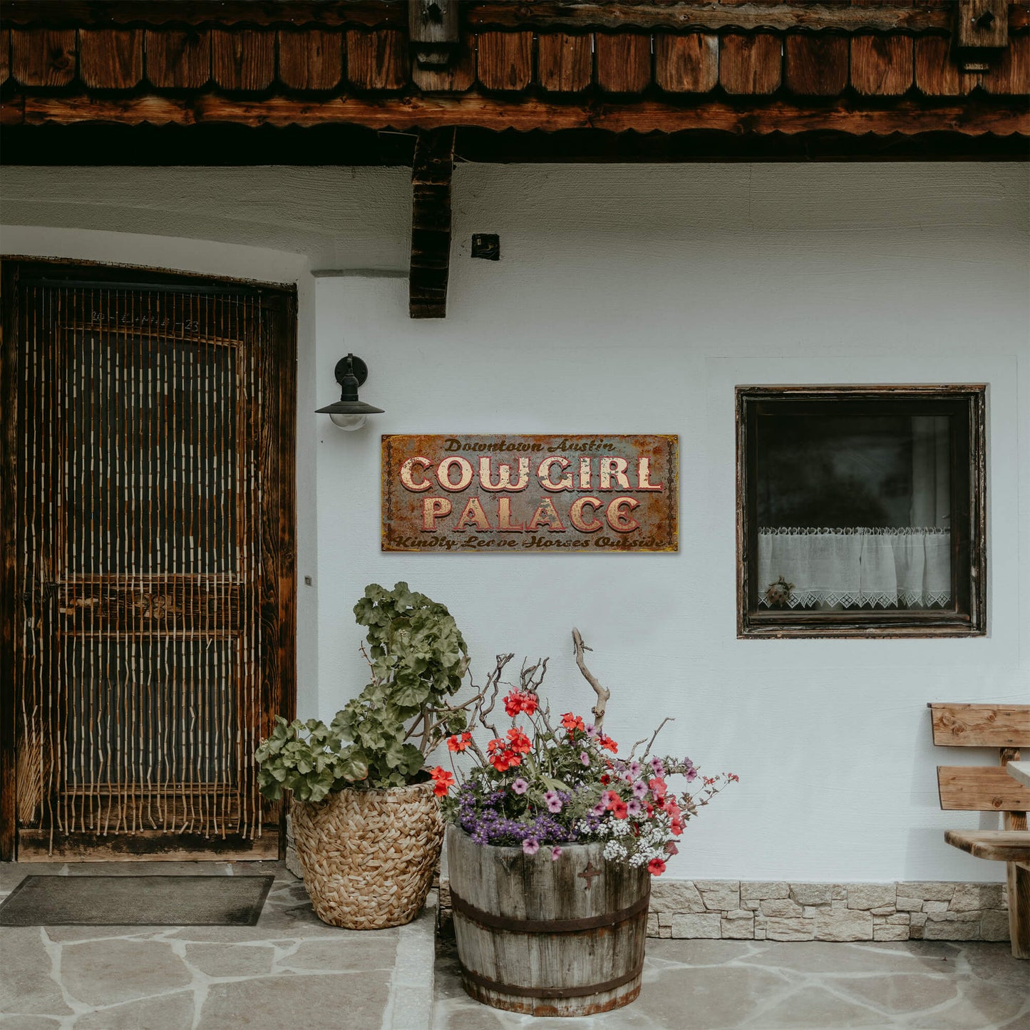 Cowgirl Palace - Wood & Metal Wall Art